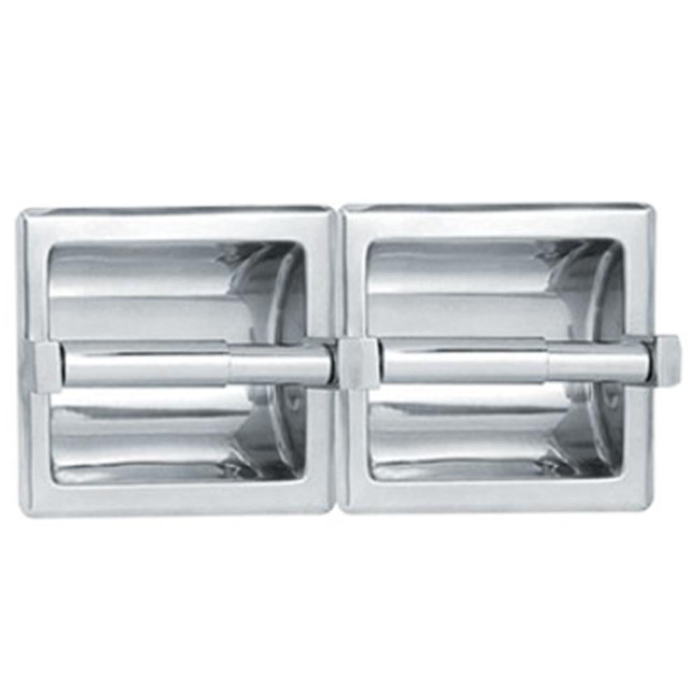 ASI 74022 SM Double Dry Wall Mounted Toilet Paper Holder - Durable Bathroom Tissue Dispenser for Home & Commercial Use