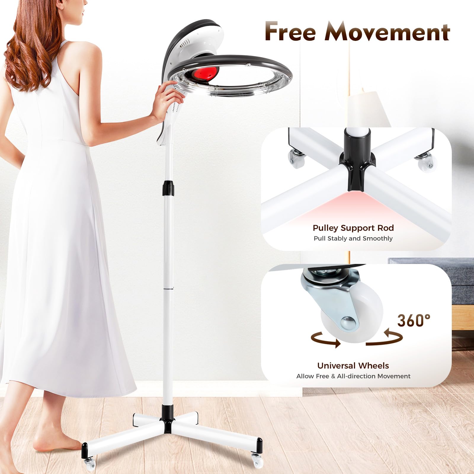 YIYIBYUS Professional Rotating Hair Dryer - Salon-Grade Hair Processor for Dyeing, Oil Treatment, Drying & Styling | Perfect for Salon, SPA & Home Use (Grey)