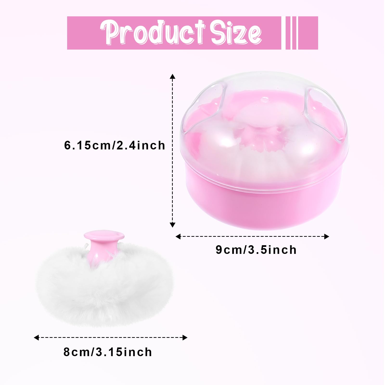 Soft Baby Body Powder Puff with Travel Case - Hypoallergenic Cosmetic Puff for Face & Body Loose Powders - Ideal for Baby, Kids & Women's Bath, Makeup & Travel Essentials