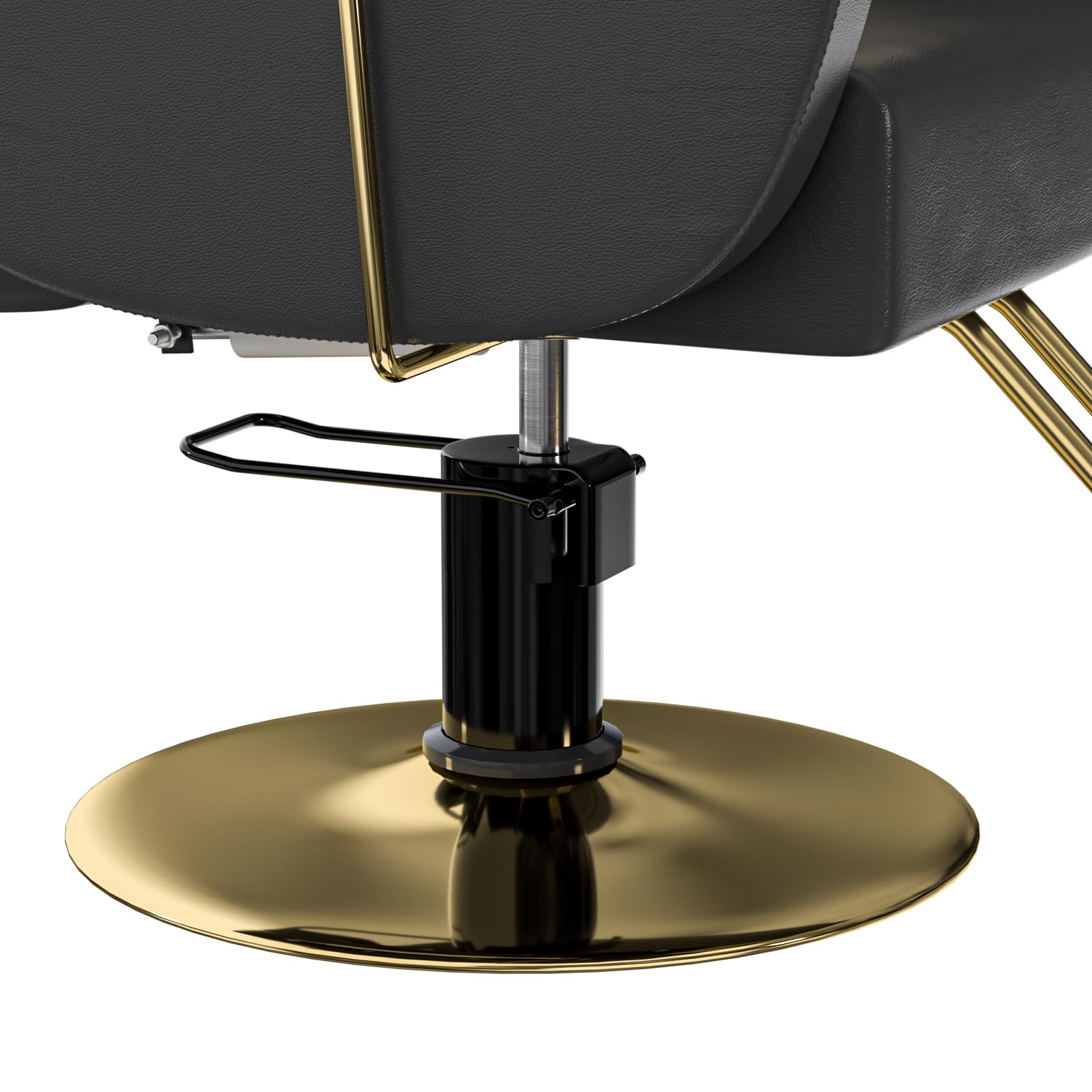 Premium Black & Gold Hydraulic Barber Chair - 360° Swivel, Height Adjustable & Reclining Salon Styling Chair with Lifting Headrest | Comfortable Hairdresser Chair for Salons, Barbershops & Home Use
