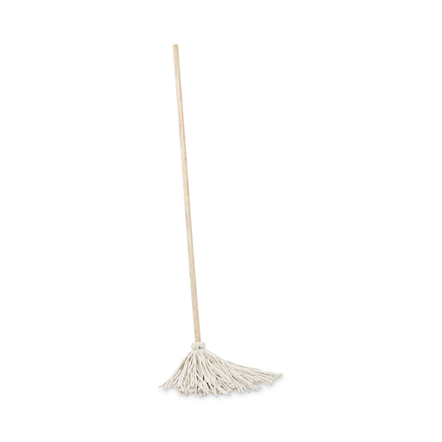 Premium White Deck Mop with Ergonomic Wooden Handle - Heavy Duty Floor Cleaning for Outdoor Patios, Decks & Garages