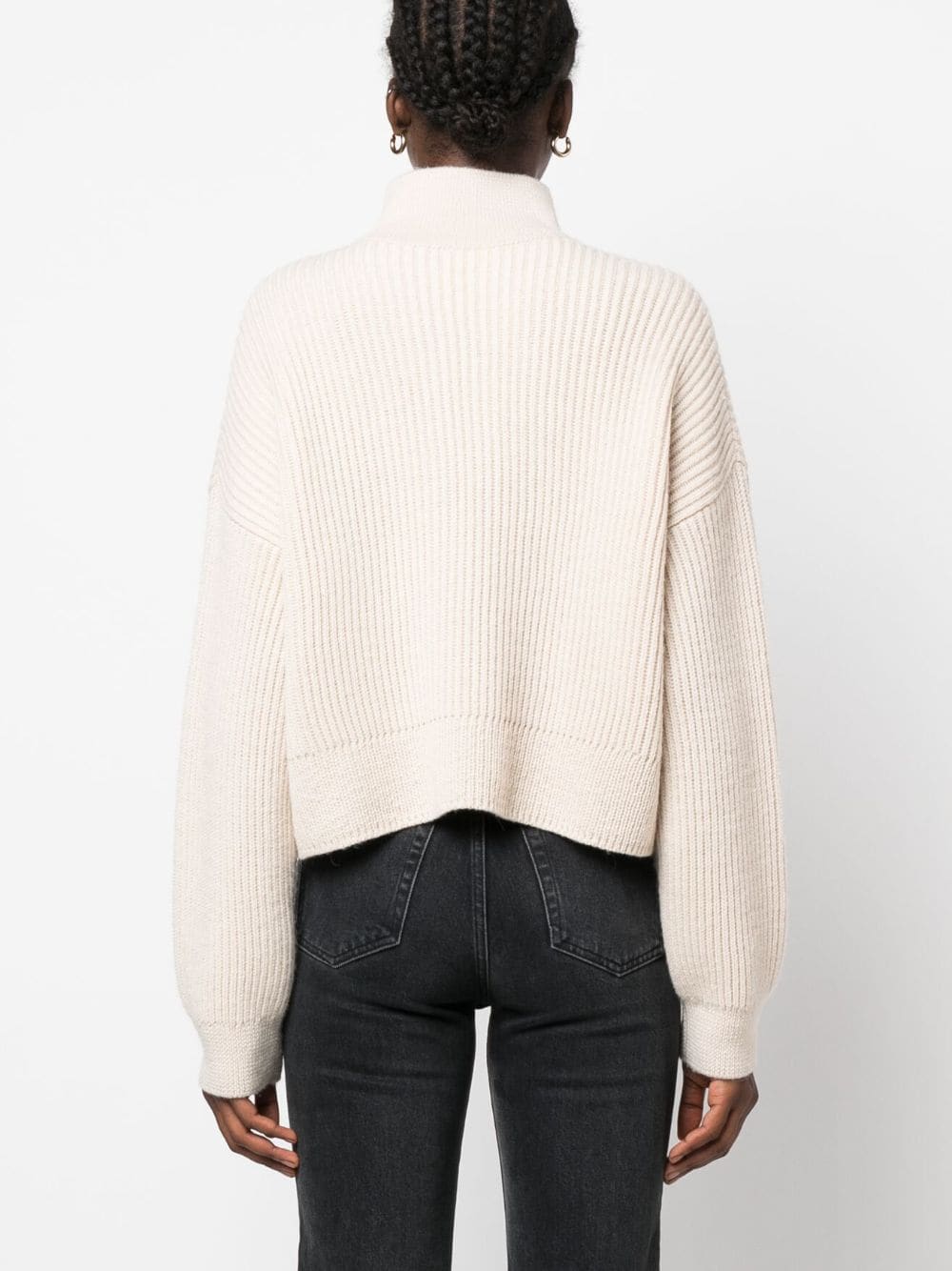 Women's White Closed Knit Sweaters - Cozy Winter Pullovers for Casual Wear & Office Outfits