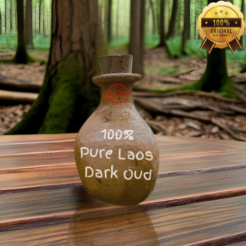 25ml 100% Pure Laos Dark Oud Oil - Aged Supreme Crassna Oudh for Aromatherapy, Meditation & Perfume Making | Premium Leather Kuppi/Bottle | Luxury Fragrance & Spiritual Use