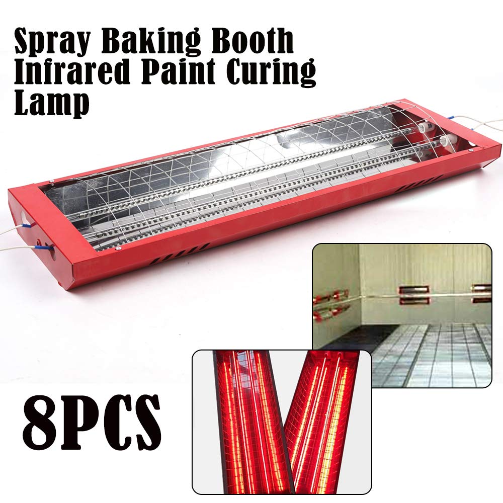 2000W Baking Infrared Paint Curing Lamp - 8 PCS Automotive Short Wave Infrared Heater for Car Body Paint Booth Drying | Fast Curing for Automotive Spray & Bodywork Repair | Ideal for Professional Auto Shops & DIY Enthusiasts