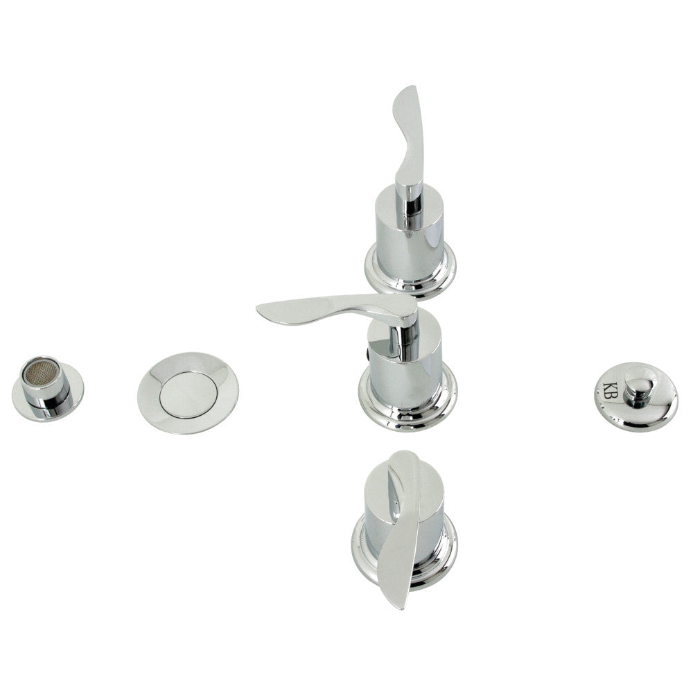 Kingston Brass KB6321SVL Serena Three Handle Bidet Faucet - Premium Bathroom Fixture for Modern Toilets & Hygienic Cleaning - Perfect for Home, Hotel & Spa Use