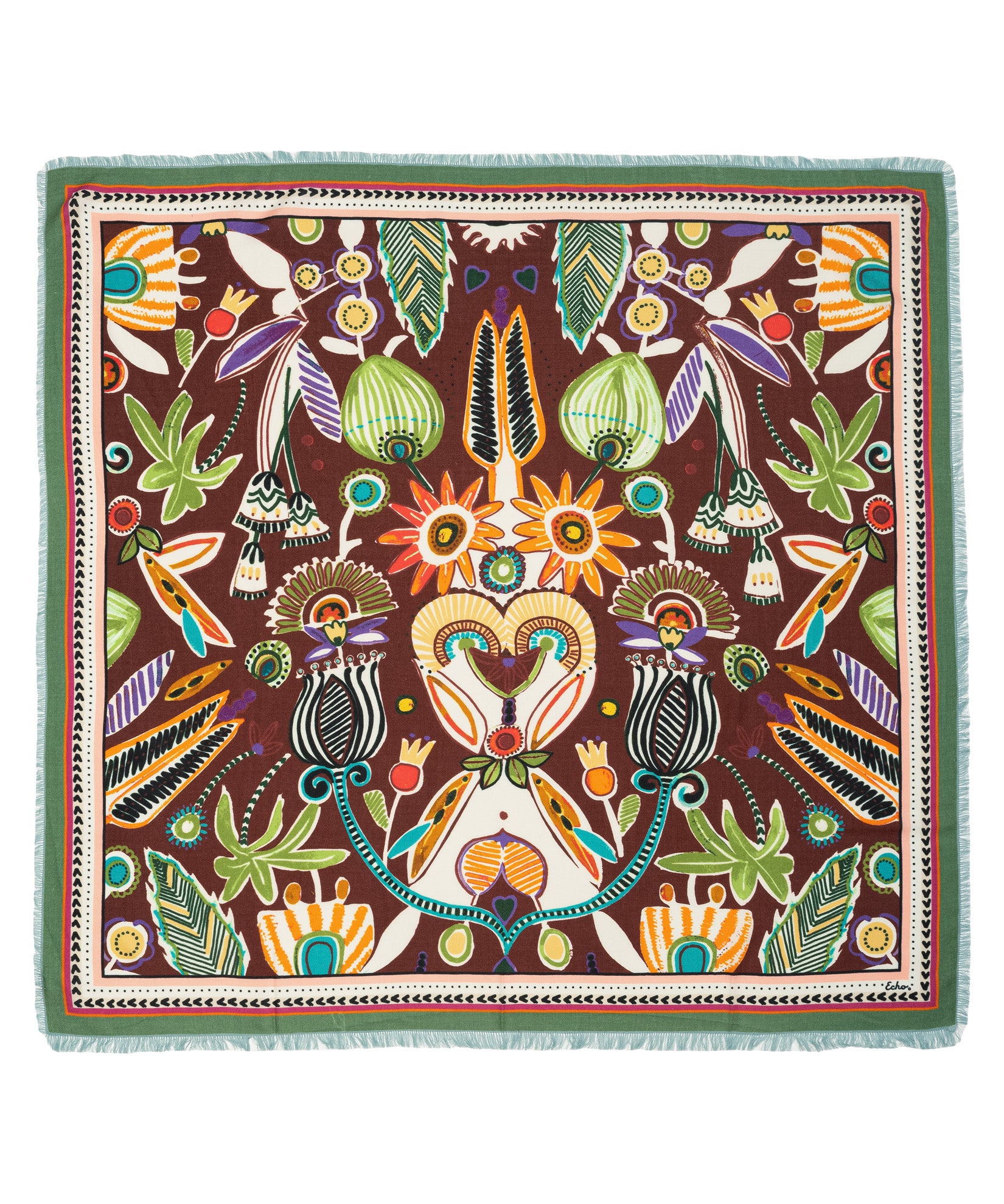 Stylish Folk Floral Oversized Square Scarf - Lightweight Fashion Accessory for Women, Perfect for Spring Outfits, Travel & Boho Chic Looks