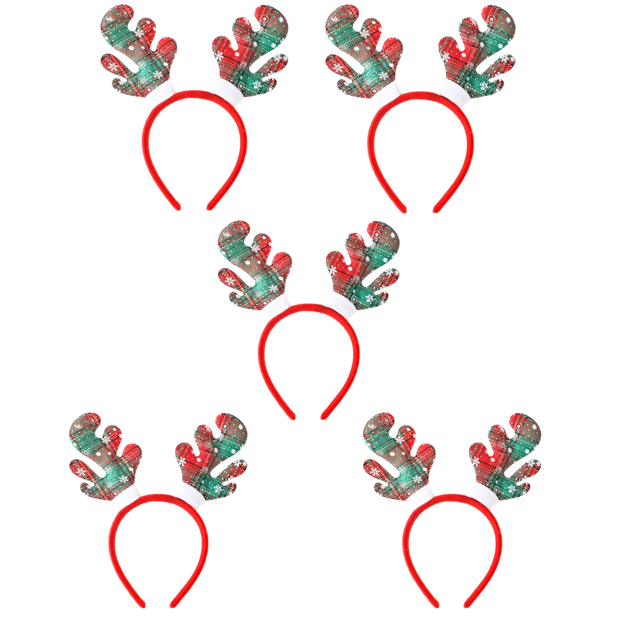 Festive Christmas Headbands with Antlers - Cute Xmas Dress Up Ears for Men, Women & Kids - Holiday Party Costume Accessories for Family Gatherings, Office Parties & Christmas Photo Shoots