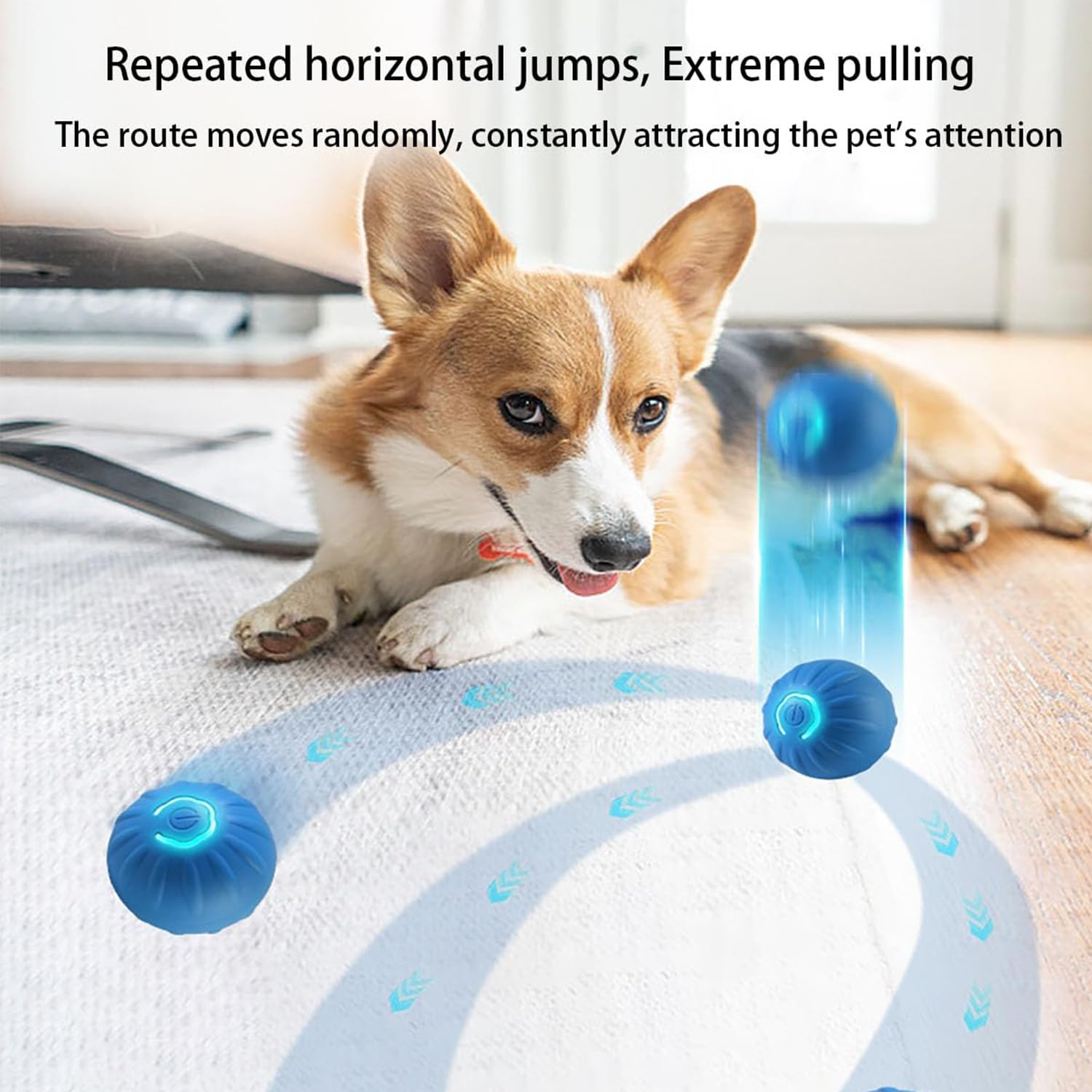 Interactive Shaky Ball Dog Toy - Fun Moving & Shaking Pet Toy for Dogs & Cats - Durable Chew-Proof Design - Perfect for Indoor & Outdoor Play (Blue)