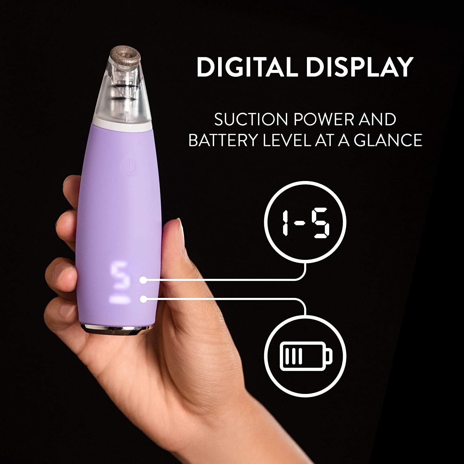 Microderm GLO GEM Diamond Microdermabrasion & Suction Tool - Professional Blackhead Remover Pore Vacuum for Deep Cleansing - Anti-Aging Facial Treatment Machine Boosts Collagen & Reduces Acne Scars (Purple) - Perfect for At-Home Spa & Skincare Routine