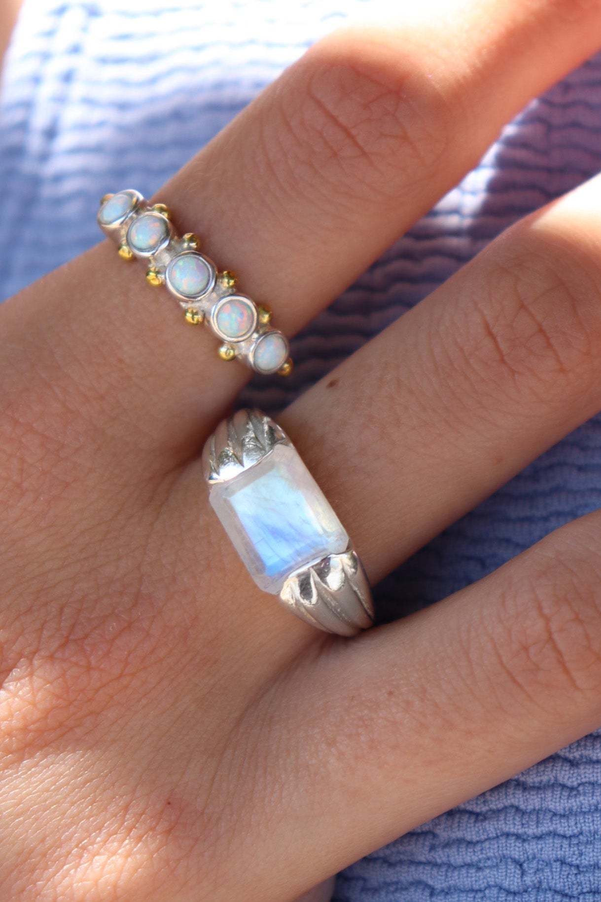 Opal Silver Band Ring - Elegant Sterling Silver Jewelry for Women, Perfect for Weddings, Anniversaries & Everyday Wear