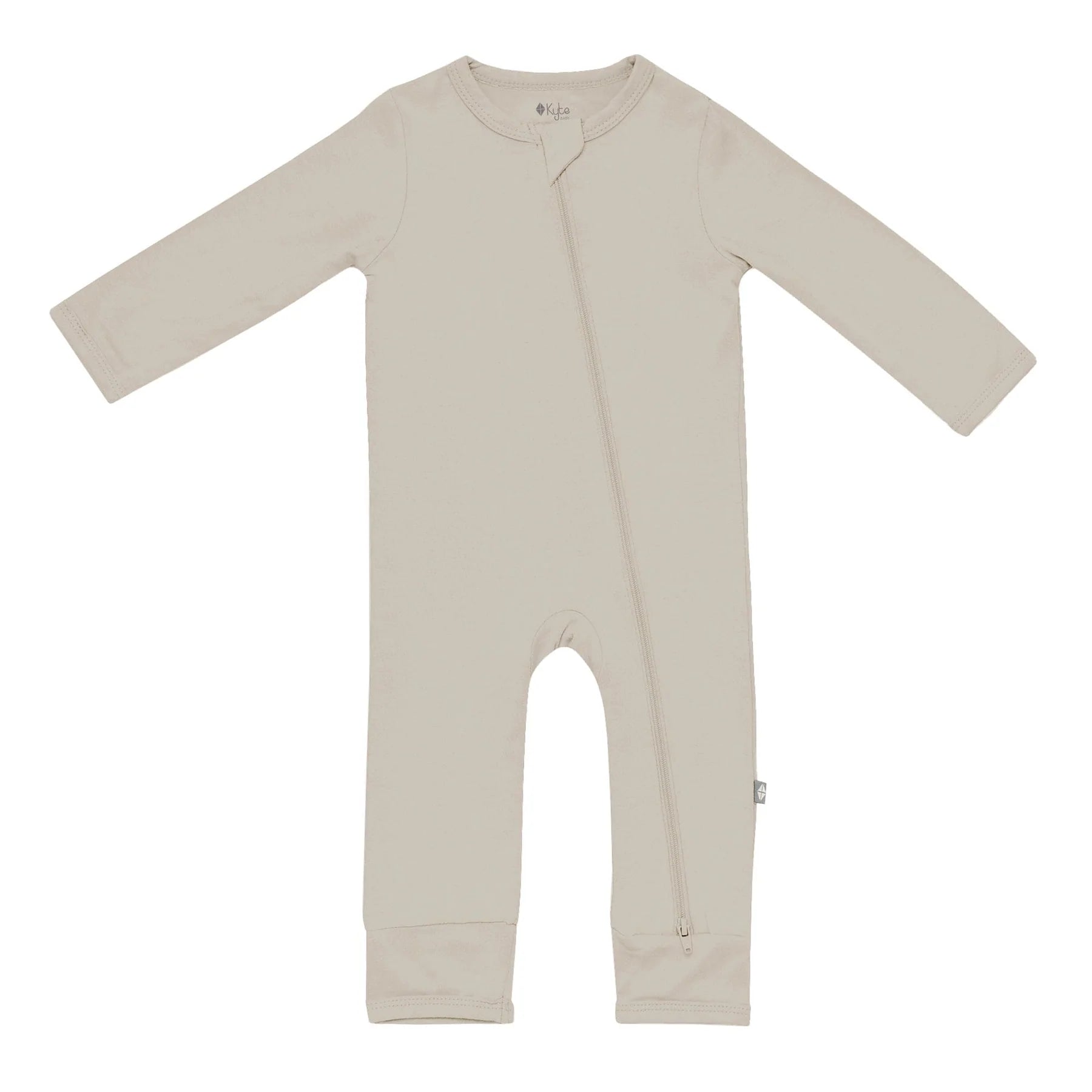 Kyte Baby Khaki Zippered Romper - Soft Cotton One-Piece Outfit for Newborns & Infants | Perfect for Playtime, Daycare & Family Photos