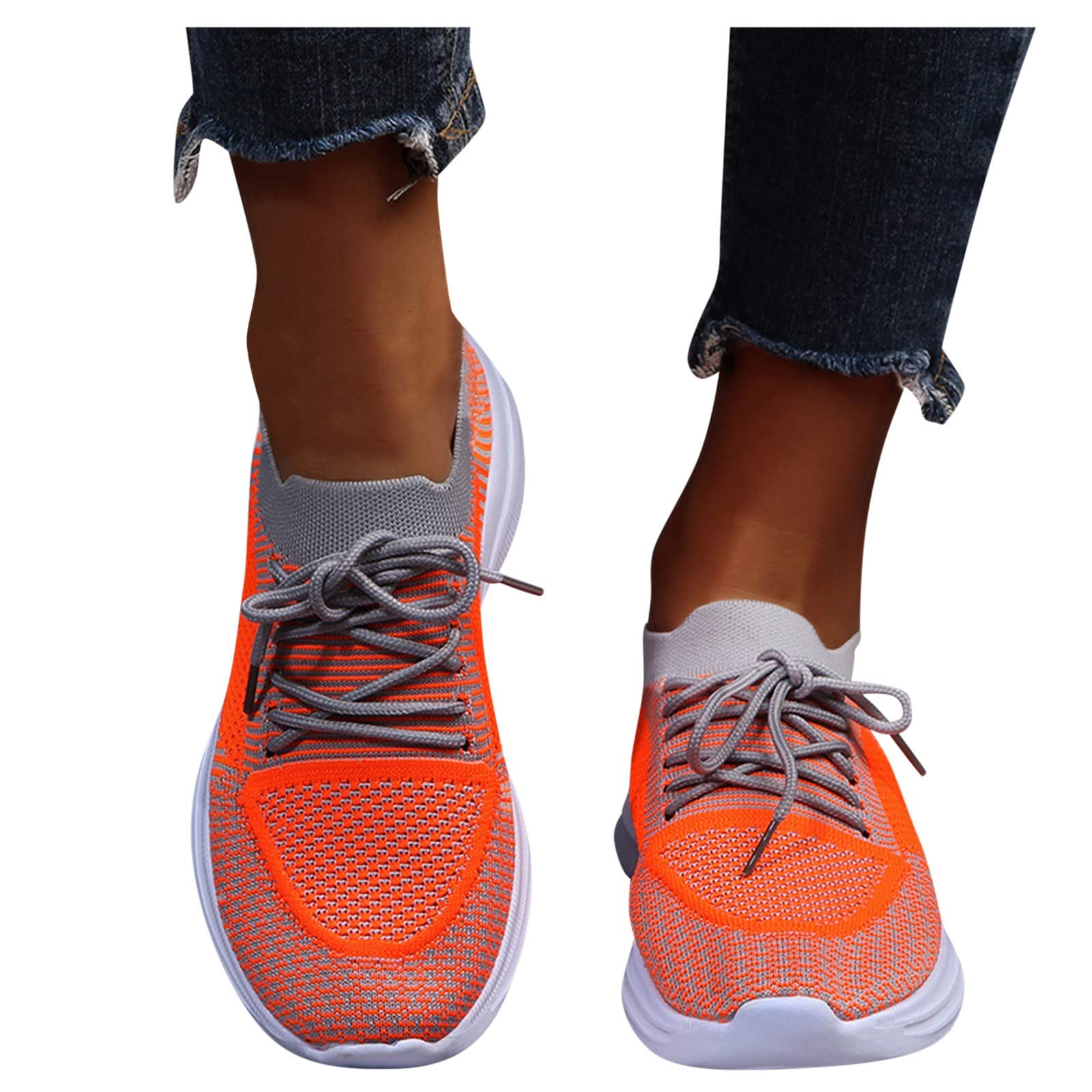 Women's Running Shoes Size 7 - Breathable Mesh Casual Sneakers with Flat Wedge Sole for Walking, Jogging & Gym Workouts | Lightweight Fashion Athletic Shoes for Women