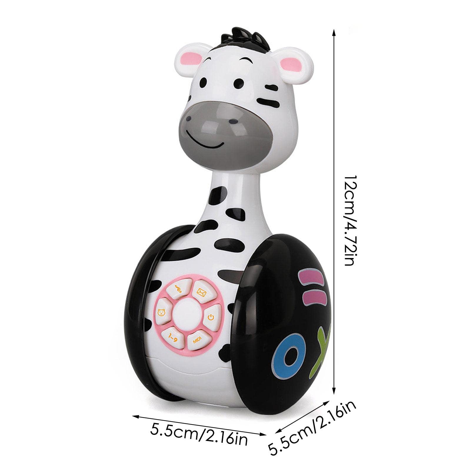 Infant Music Tumbler Toy with Lights - 5 Play Modes Educational Wobbler Toy for Toddlers | Interactive Learning & Development Toy for Babies | Fun Creative Gift for Birthdays & Playtime