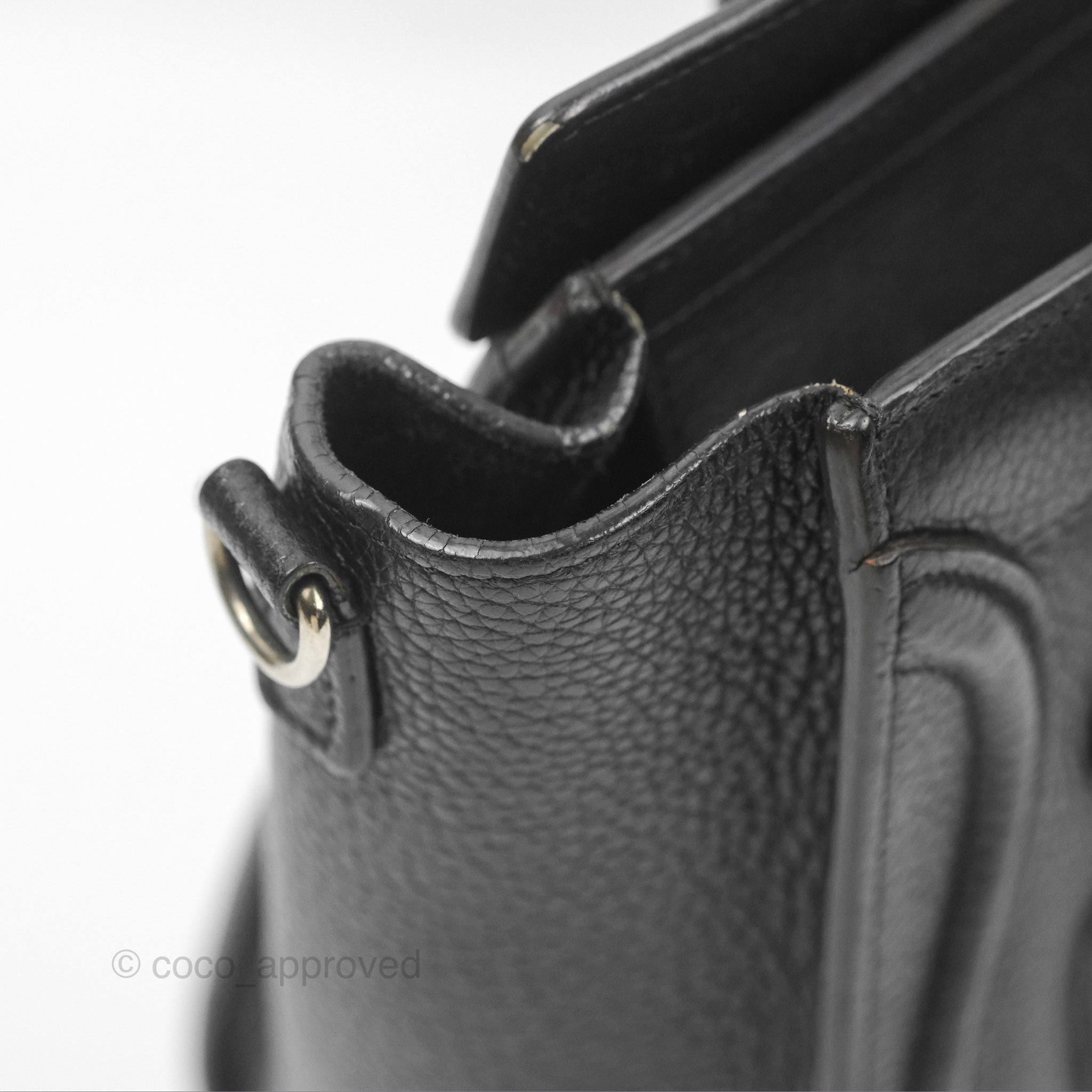 Celine Nano Luggage Bag in Black Drummed Calfskin Leather - Perfect for Work, Travel & Everyday Luxury Handbag