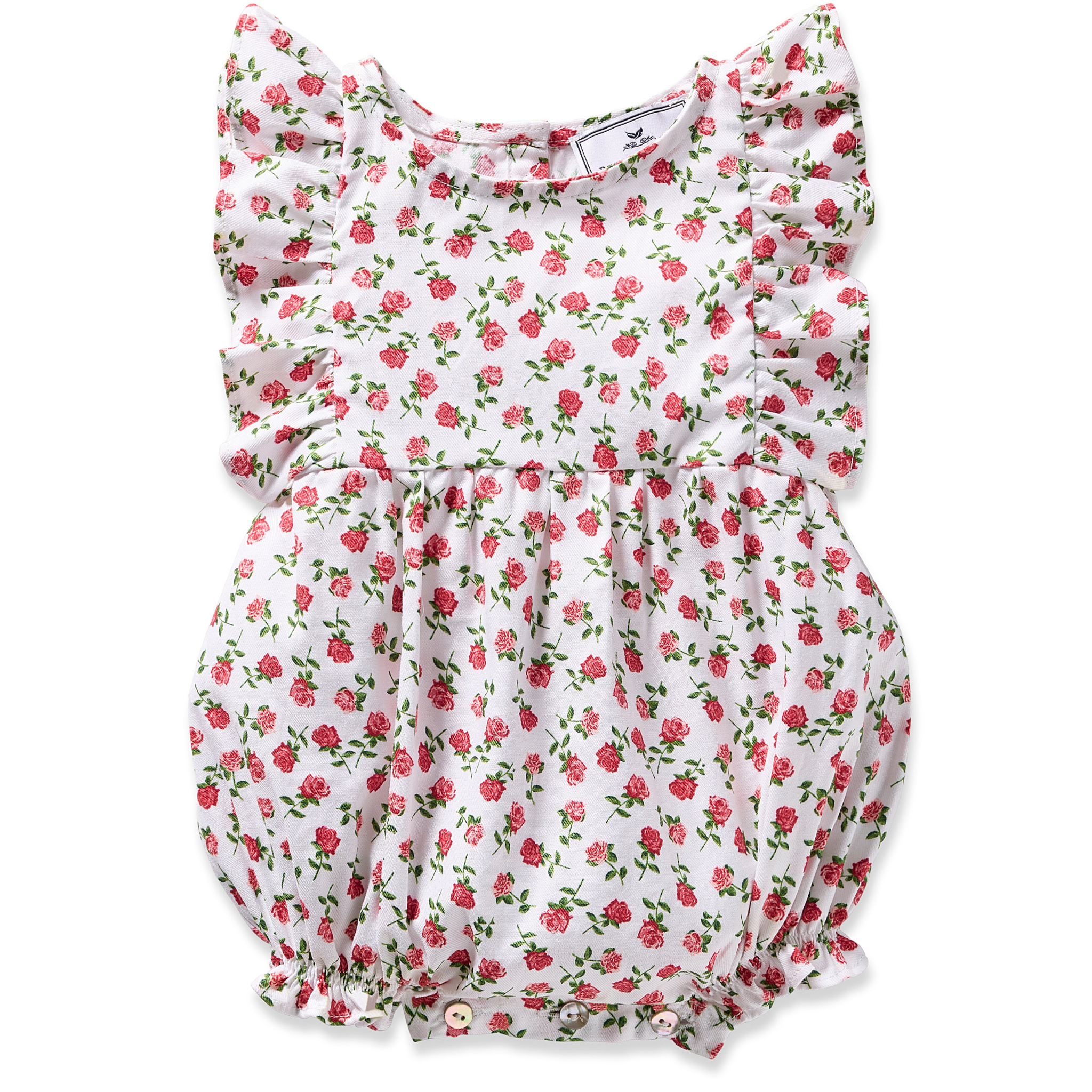 Adorable Baby's Twill Ruffled Romper in Petite Petals - Soft & Comfortable Outfit for Newborns & Infants - Perfect for Playdates, Photo Shoots & Special Occasions