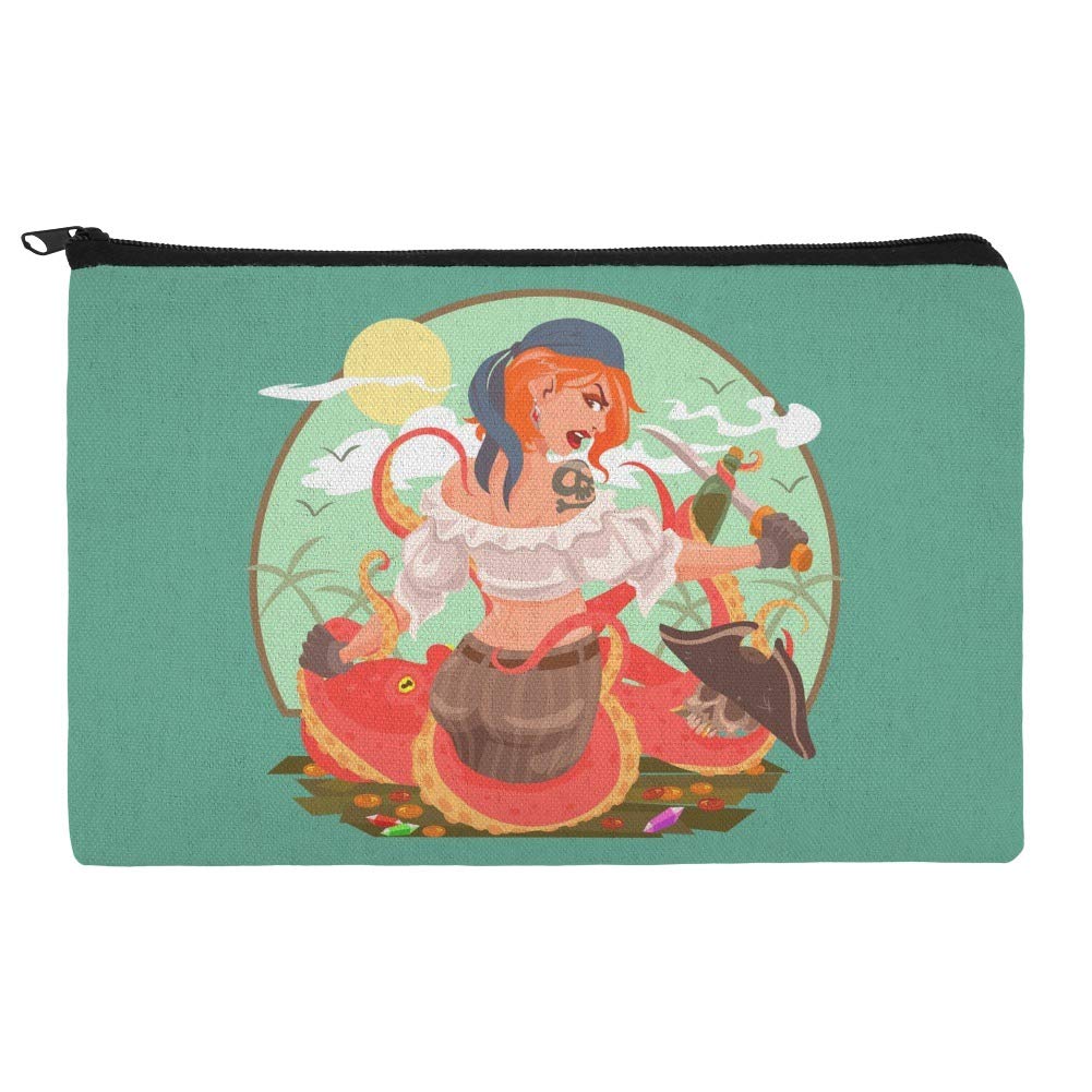 Waterproof Octopus & Pirate Themed Makeup Bag Organizer Pouch for Travel, Gym & Cosmetics Storage - Cute & Durable Cosmetic Case