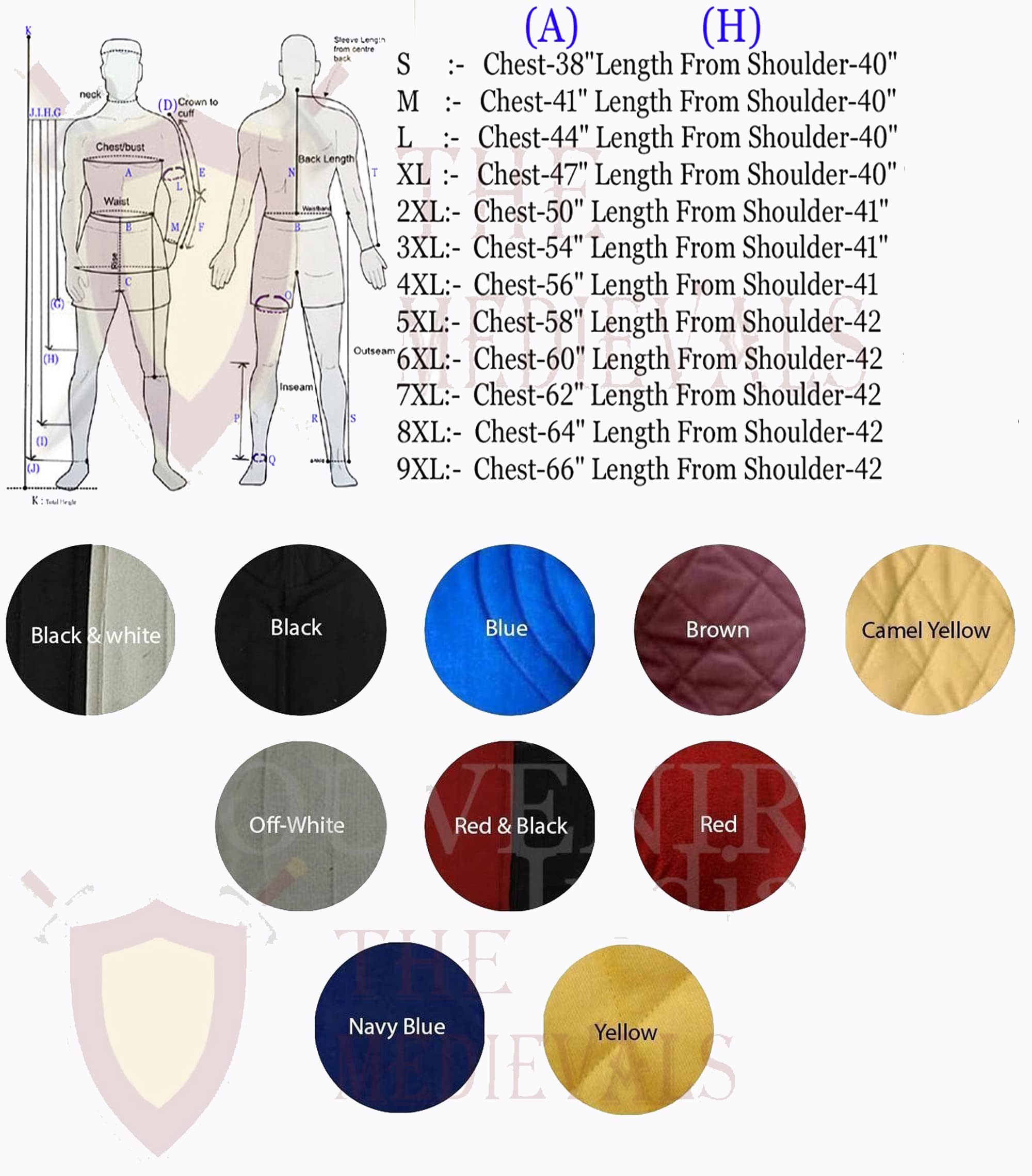 Medieval Gambeson Jacket Vest - Thick Padded Sleeveless Aketon Armor Coat | 100% Cotton Fabric for SCA, LARP, Cosplay & Historical Reenactment | Perfect for Renaissance Fairs, Theater Costumes & Medieval Combat Training