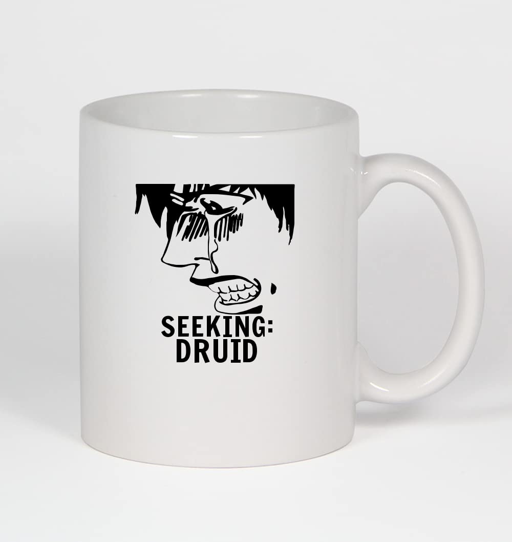 Druid Anime R - 11oz Ceramic White Coffee Mug for Tea & Hot Drinks - Perfect Gift for Anime Fans & Home Use