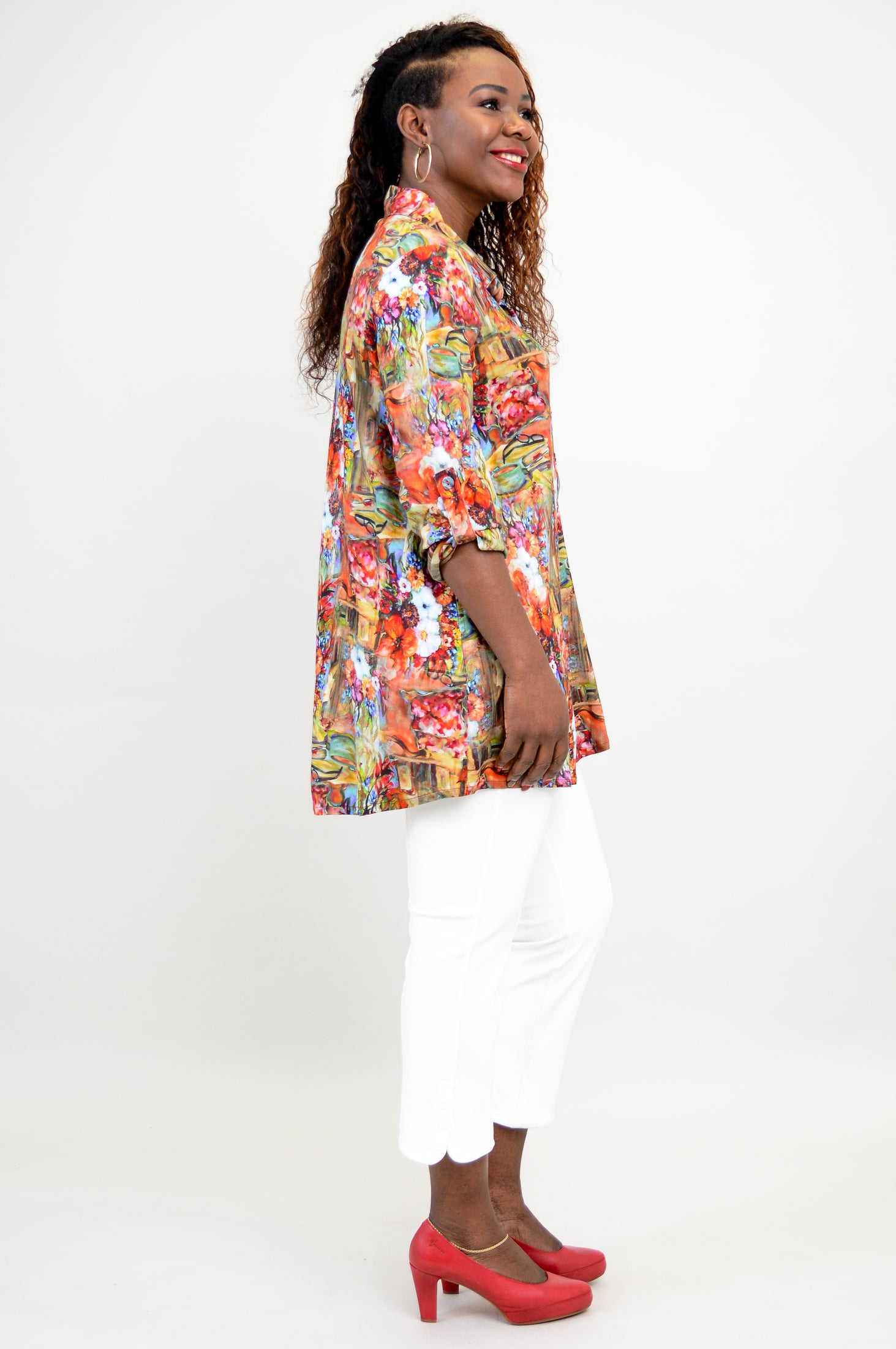 Celine Gazette Blouse - Women's Linen Bamboo Shirt for Summer, Office & Casual Wear