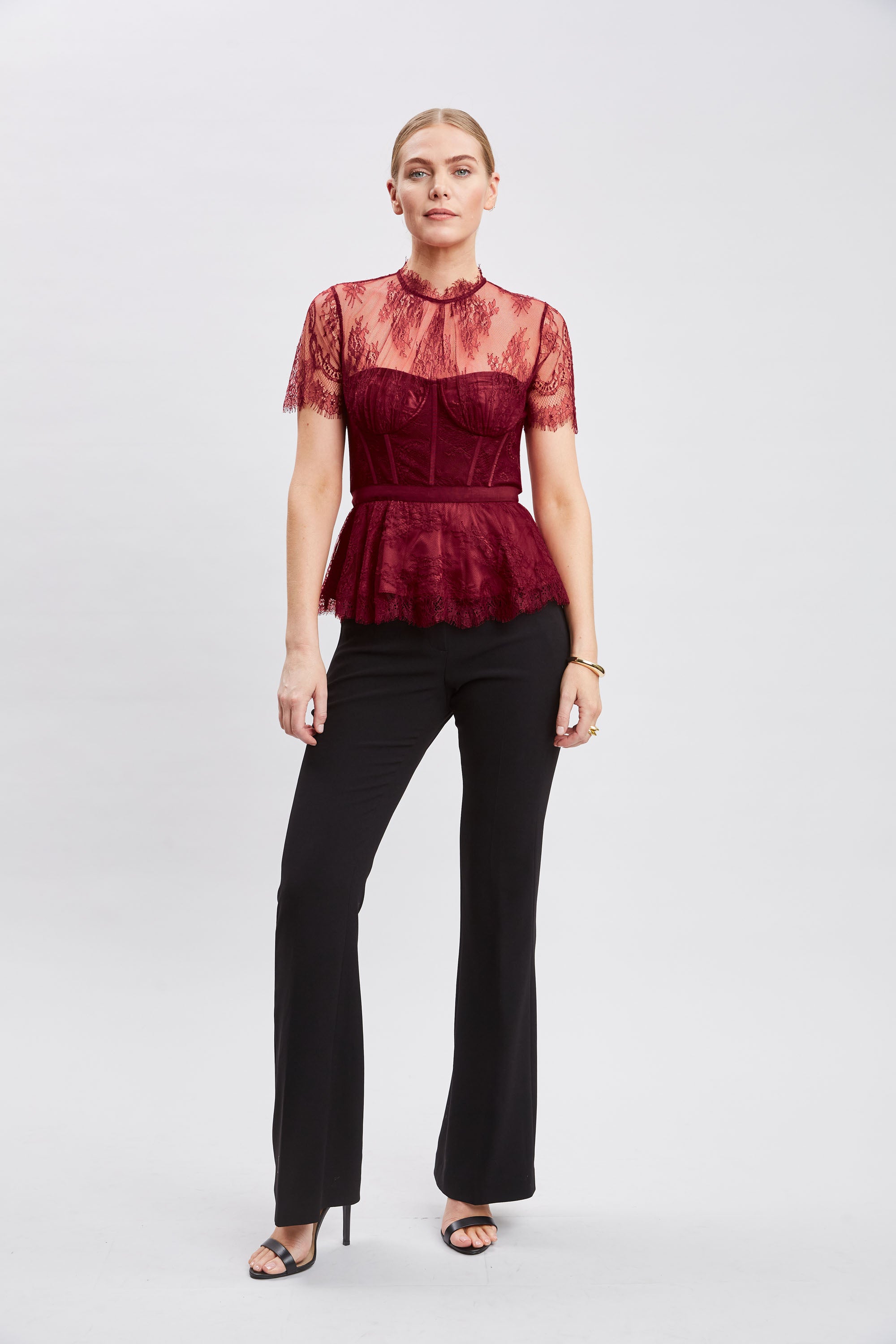 Scarlet Lace Corset Top E2045505 - Elegant Women's Fashion Corset for Parties, Weddings & Date Nights