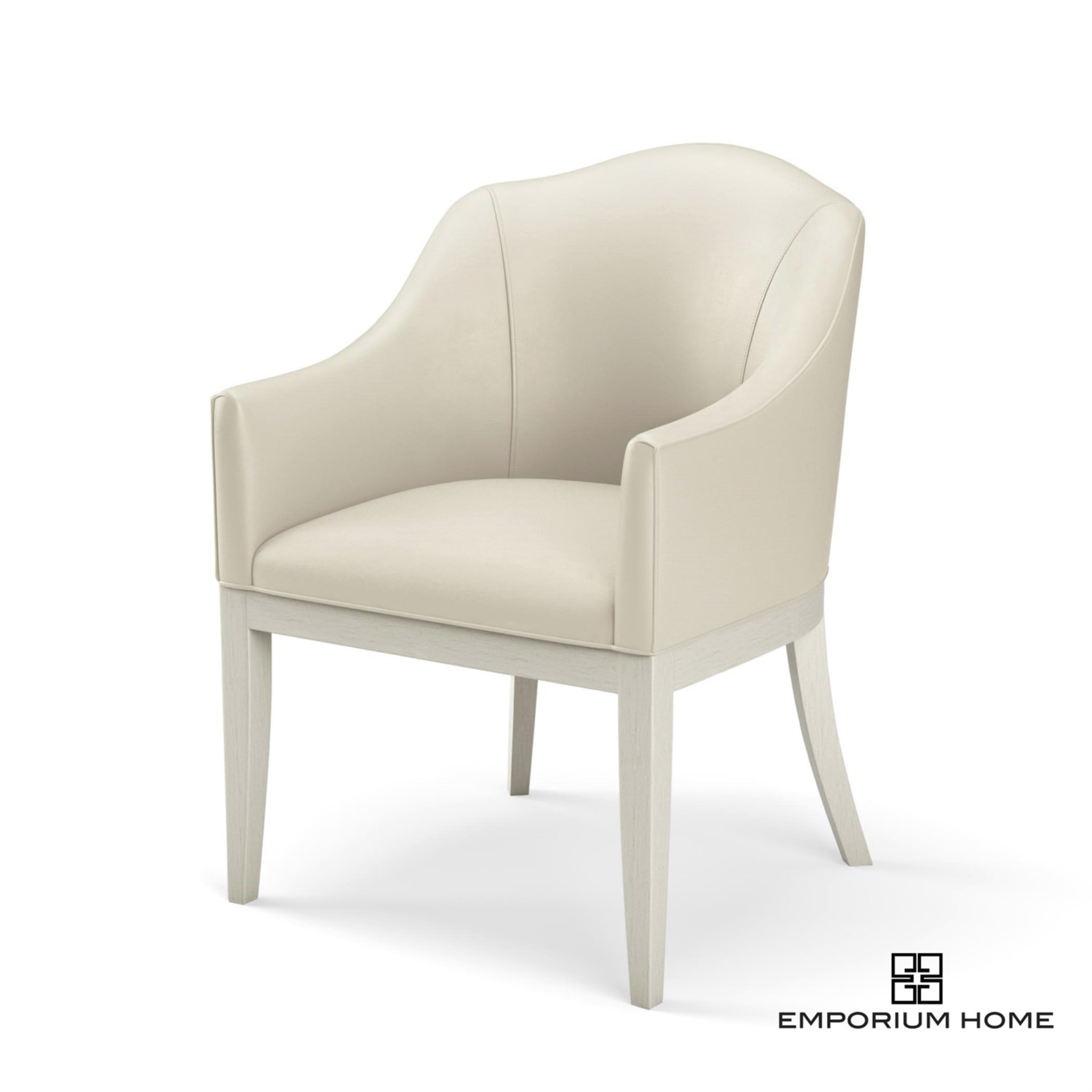 Antique White Milk Leather Grace Dining Chair - Elegant & Comfortable for Home, Restaurant, and Office Use