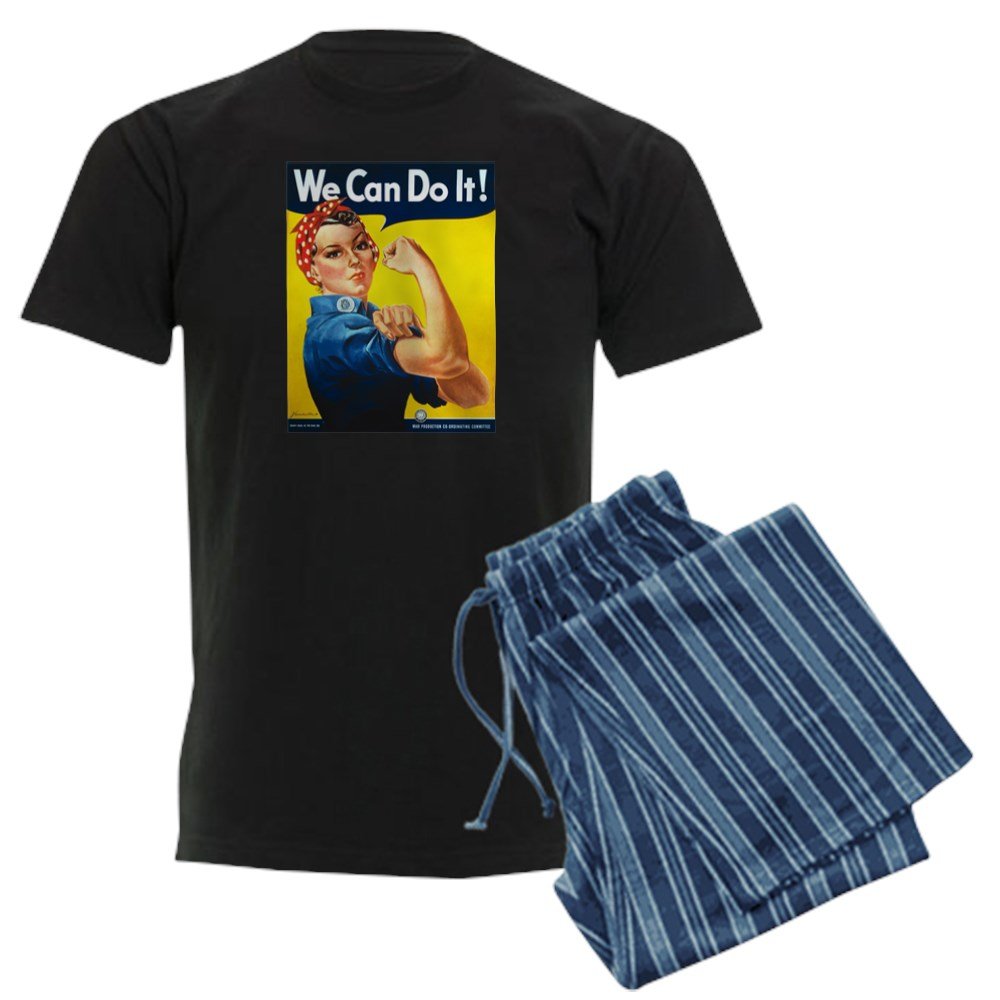 Rosie The Riveter 'We Can Do It' Men's Pajama Set - Vintage Inspired Cotton Sleepwear for Comfortable Nights & Lounge Wear