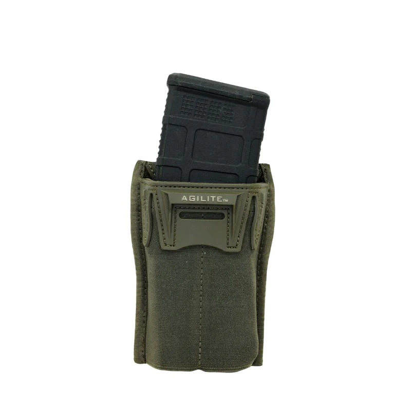 Agilite Pincer Single 5.56 Magazine Pouch - Tactical Molle-Compatible Rifle Magazine Holder for AR-15, M4 - Perfect for Military, Law Enforcement & Outdoor Shooting Range Use