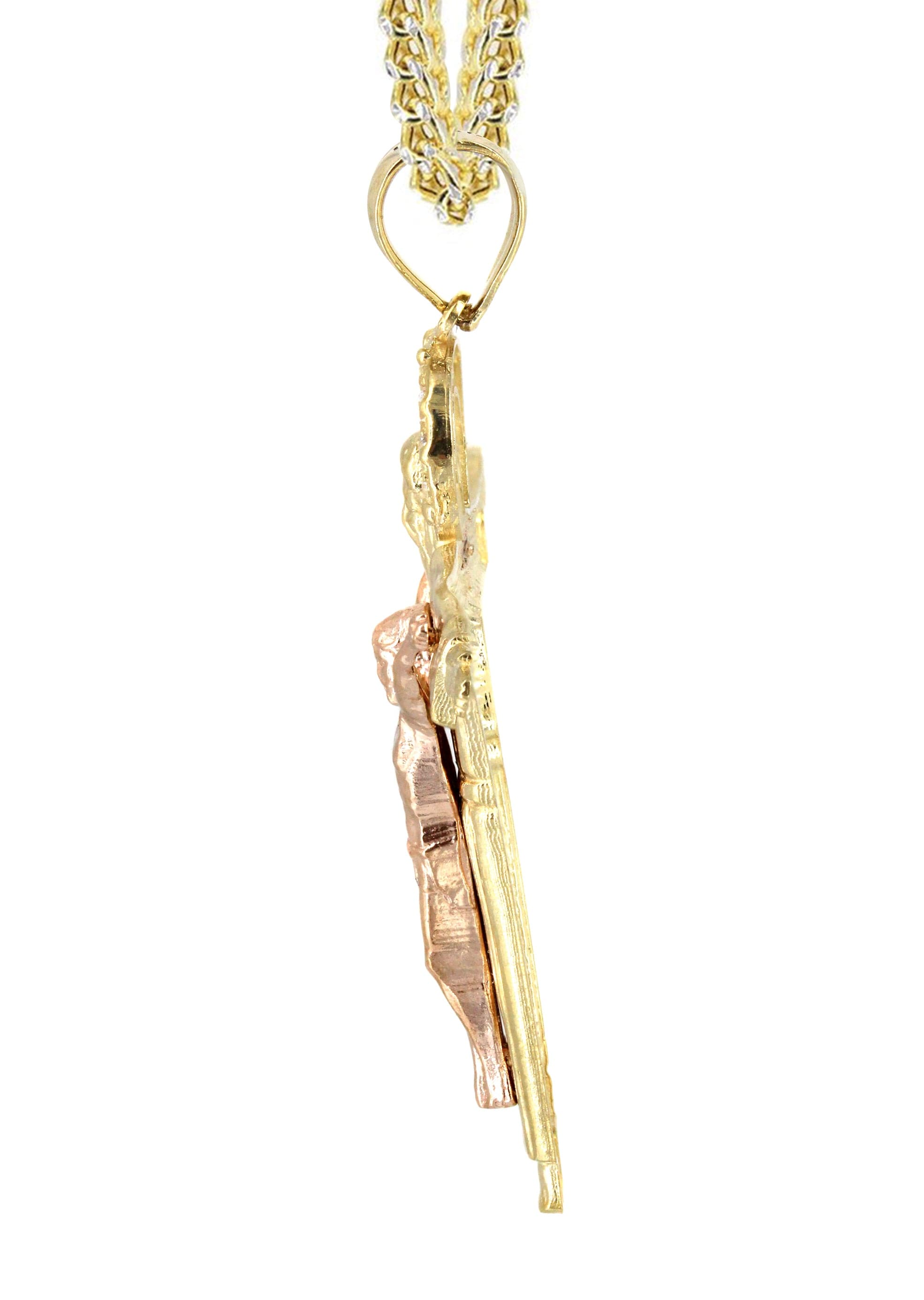 10K Yellow Gold Cross Necklace for Women & Men - 14.3 Grams Solid Gold Crucifix Pendant - Perfect for Gifts, Baptism, First Communion & Everyday Wear