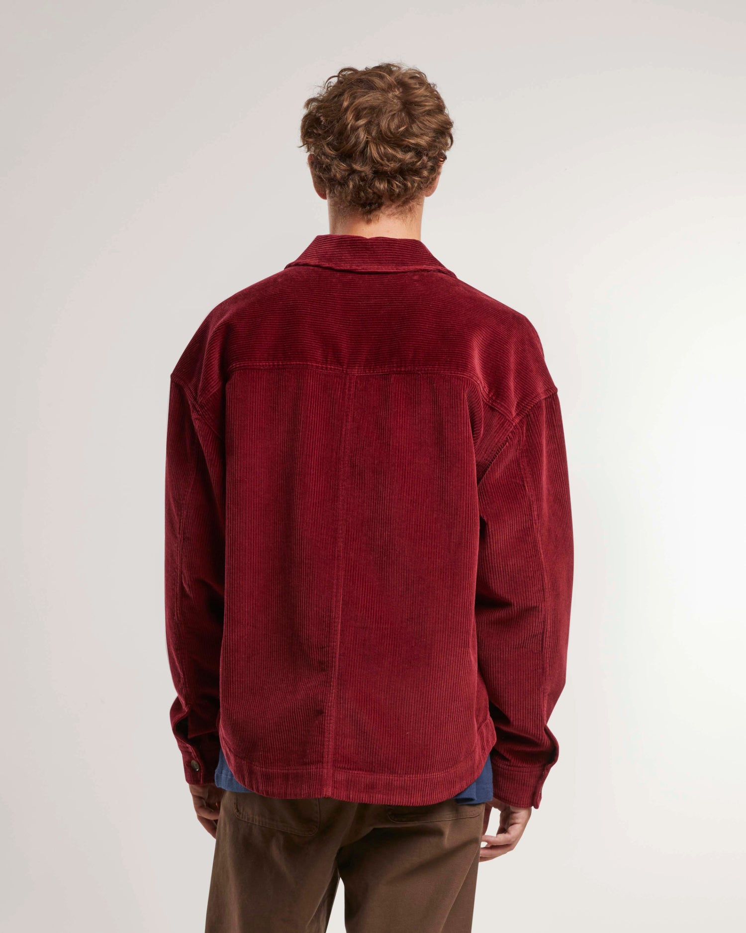 Corduroy Overshirt for Men - Burgundy Wine Red Button Up Shirt Jacket | Casual Fall & Winter Layering, Outdoor Activities, Streetwear Fashion