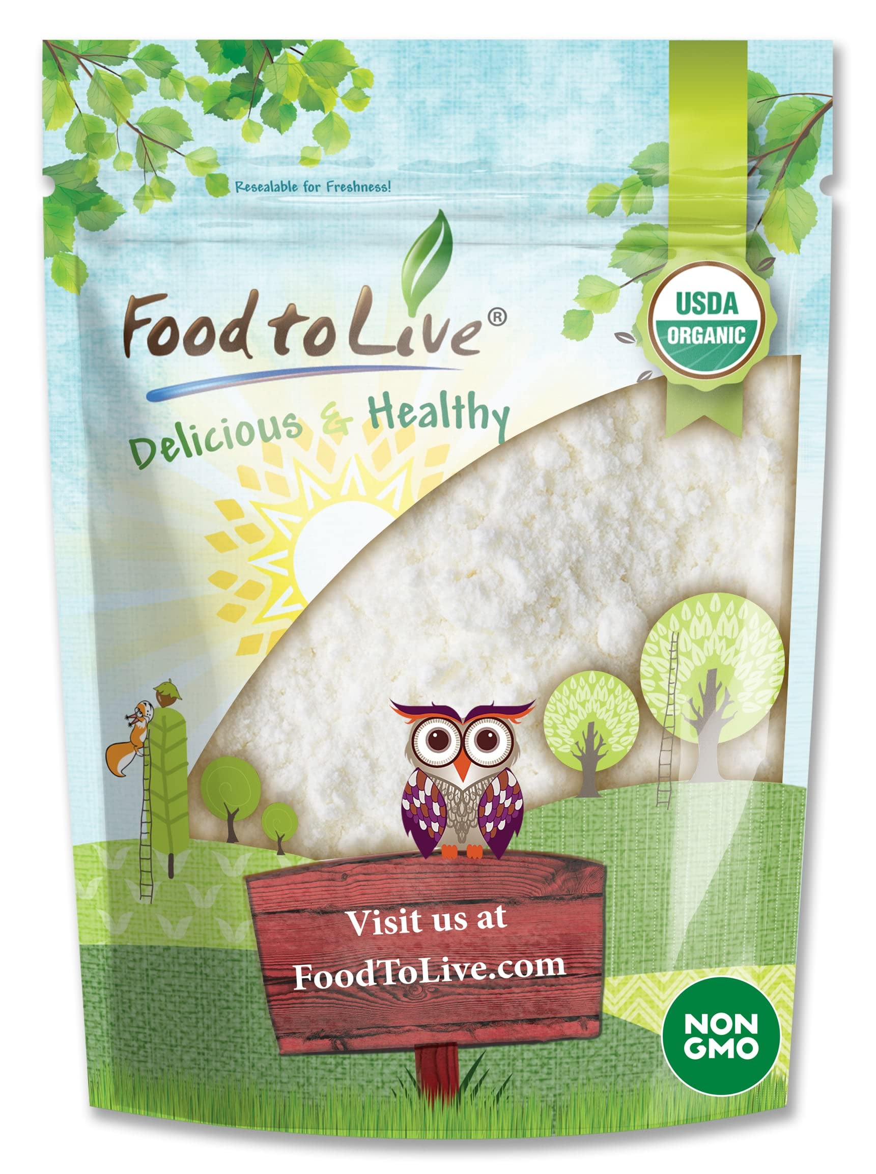 Food to Live Organic Coconut Milk Powder, 8oz - Non-GMO, Vegan, Keto-Friendly, Dairy-Free, Unsweetened Coconut Creamer for Coffee, Smoothies & Baking | Bulk Pantry Staple | Plant-Based Milk Alternative with Maltodextrin