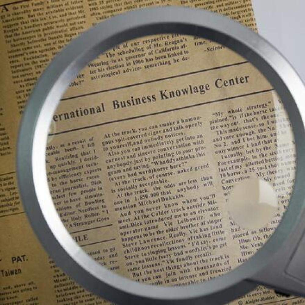 2X & 6X Magnifying Glass with LED Light - Dual Lens Desktop Magnifier for Reading, Crafts, Jewelry & Phone Repair - Senior Reading Aid & Hobby Tool (Silver)