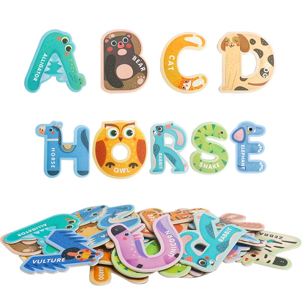 Colorful ABC Magnetic Letters - Large Animal Alphabet Toys for Kids 3-5 Years | Preschool Learning & Fridge Fun