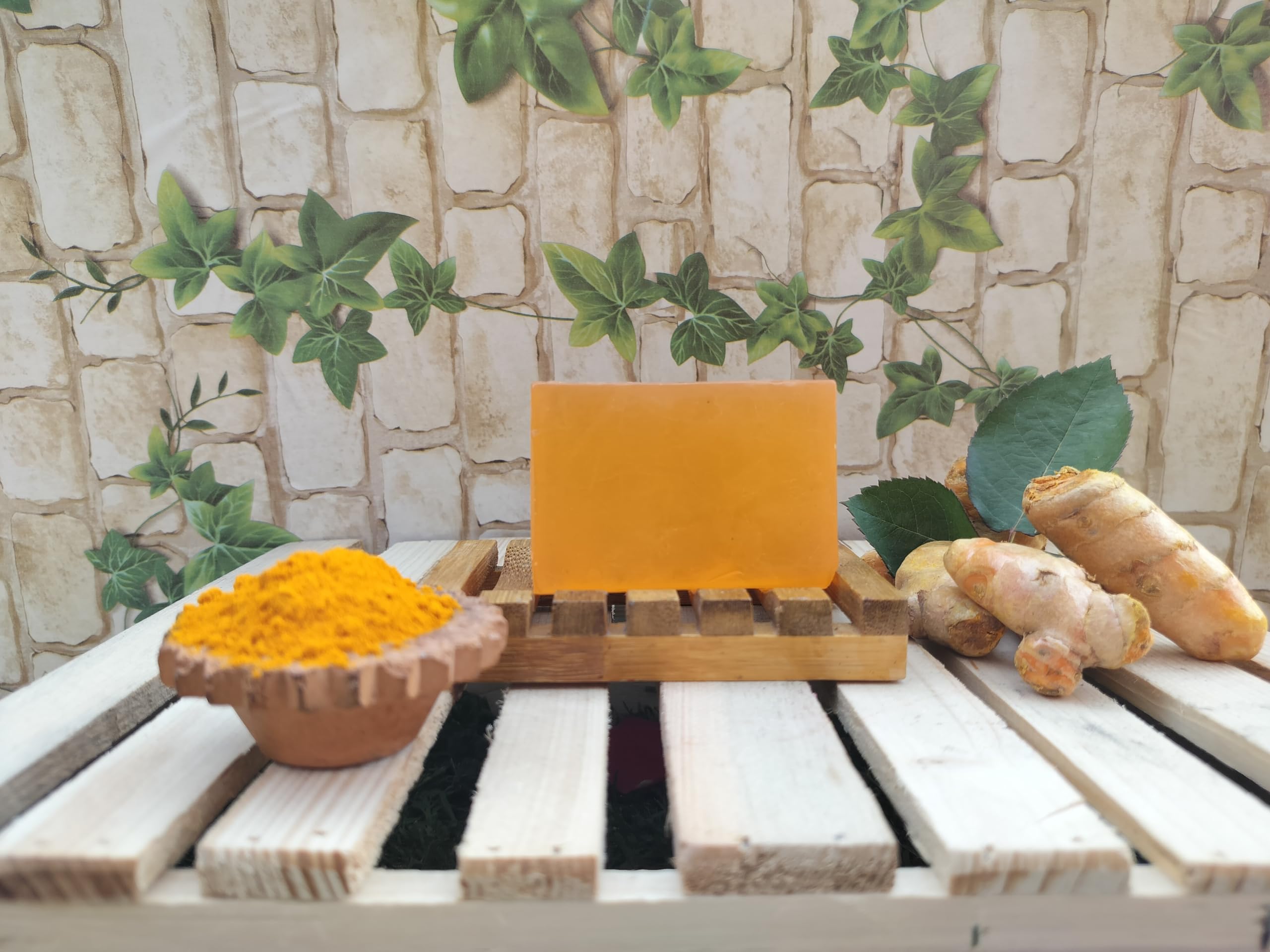 NATSBYTE Handmade Haldi Chandan Kesar Soap | Vitamin E | Paraben-Free | for All Skin Types | Pack of 3 | Daily Skincare & Bath