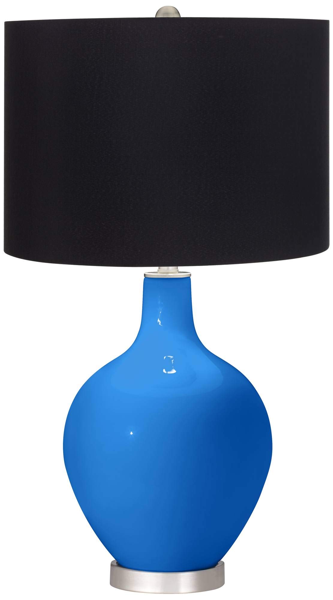 Royal Blue & Black Shade OVO Table Lamp - Modern LED Nightstand Light for Bedroom, Living Room & Office Decor - Dimmable Accent Lighting for Home & Workspace