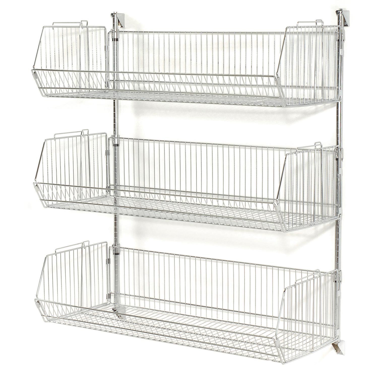 Nexel Wall Mount Basket Shelf 48x20x12 for Kitchen & Bathroom Storage