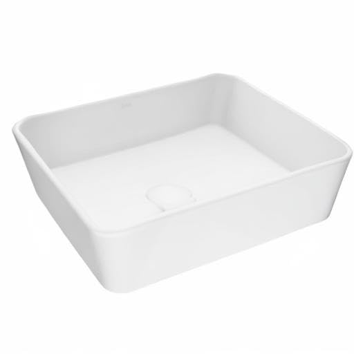 VIGO Matte White Rectangular Vessel Bathroom Sink - 18