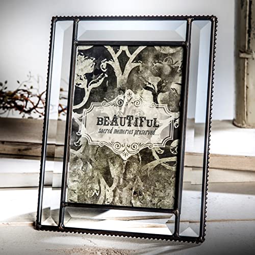 5x7 Beveled Glass Photo Frame - Wedding, Anniversary Gift for Home Decor