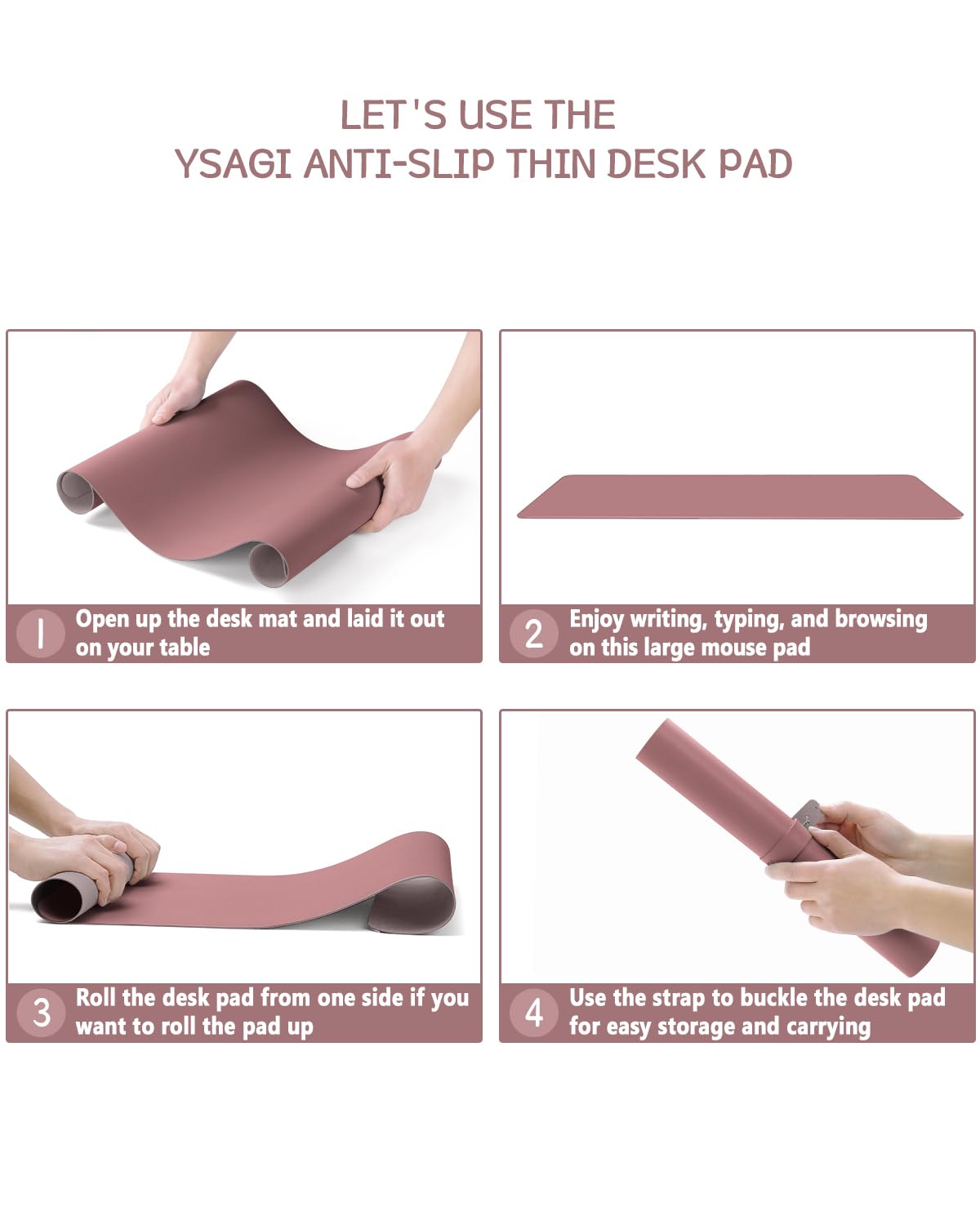 Non-Slip Leather Desk Mat - Waterproof PVC Mouse Pad & Table Protector - Large 35.4
