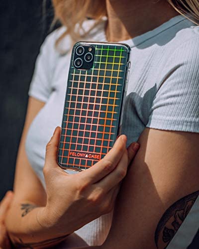 Holographic Grid iPhone 13/14 Case - Shockproof & Anti-Scratch Protective Cover for Apple iPhone 13 & 14 - Stylish Durable Phone Case for Everyday Use, Travel & Outdoor Activities