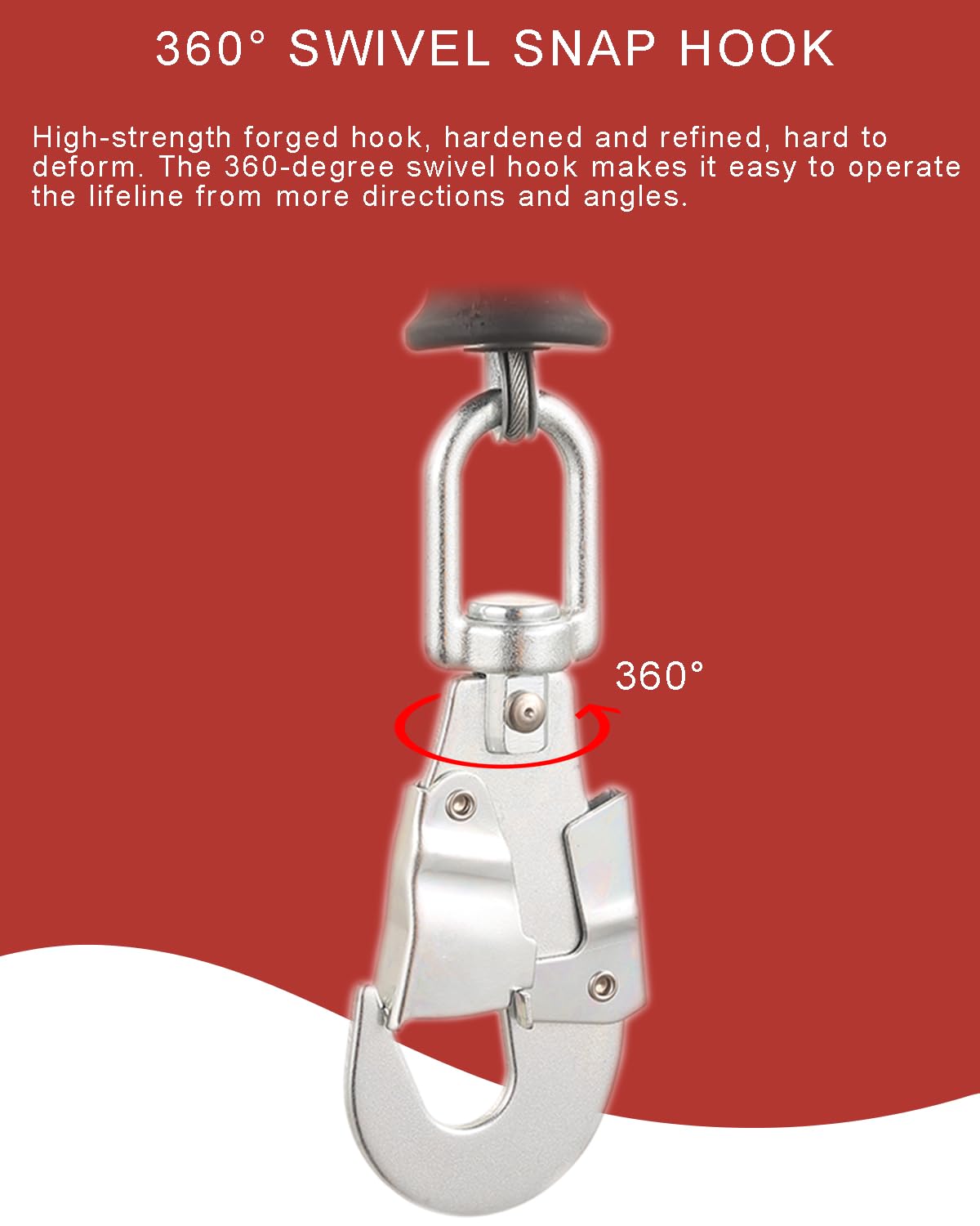 Self Retracting Lifeline | RTOVZON Fall Arrest Safety Device | Heavy Duty Retractable Lanyard with No Tangle Steel Cable | OSHA Compliant Roofing Safety Equipment | SRL for Construction & Roofing Work | Perfect for Roofers, Window Cleaners & Industrial Workers