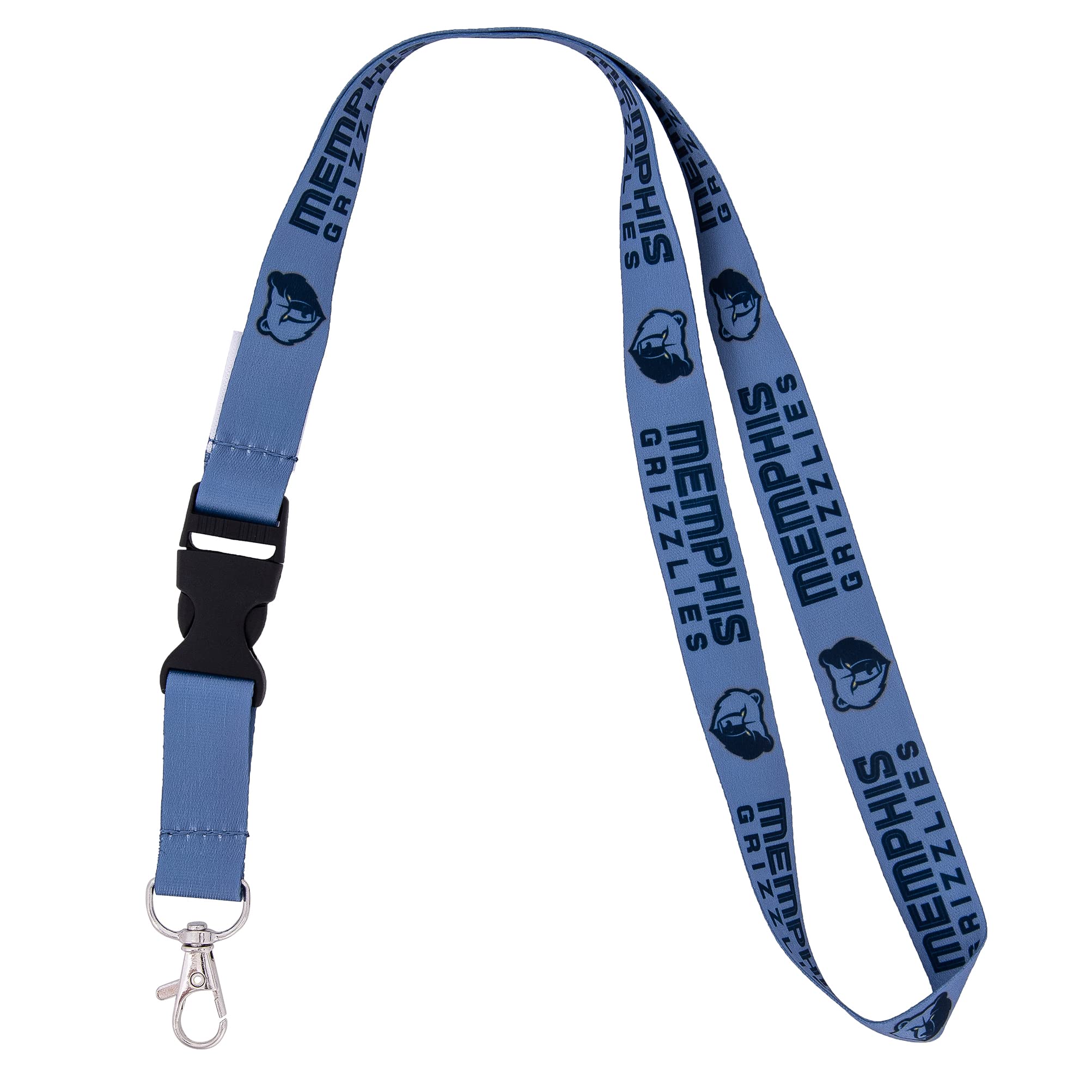 Memphis Grizzlies NBA Lanyard Keychain with Detachable Breakaway Snap Buckle - Multicolor Basketball Team ID Badge Holder & Car Keys Accessory - Perfect for Fans, Work, School, and Game Day