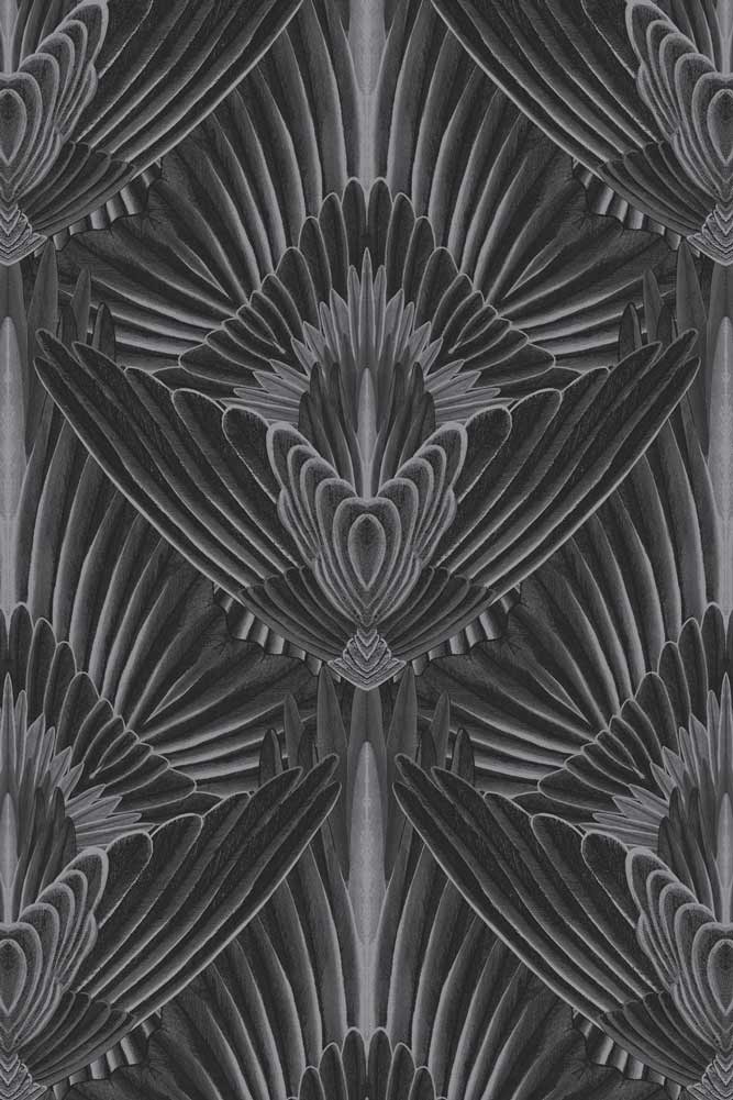 Divine Savages Gershwing Raven Wallpaper - Peel & Stick Removable Wallpaper for Bedroom, Living Room, Nursery | Vintage Floral Bird Design