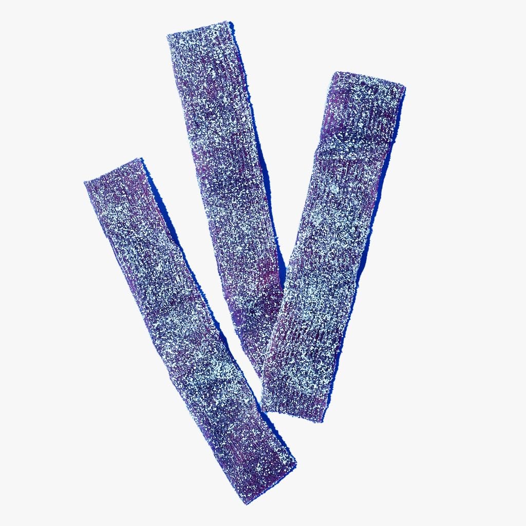 Joyride Sweets Blue Raspberry Gummy Candy Strips - Low Sugar (80% Less), 3.5oz | Sour & Sweet Gummy Belts for Kids, Movie Nights & Party Favors