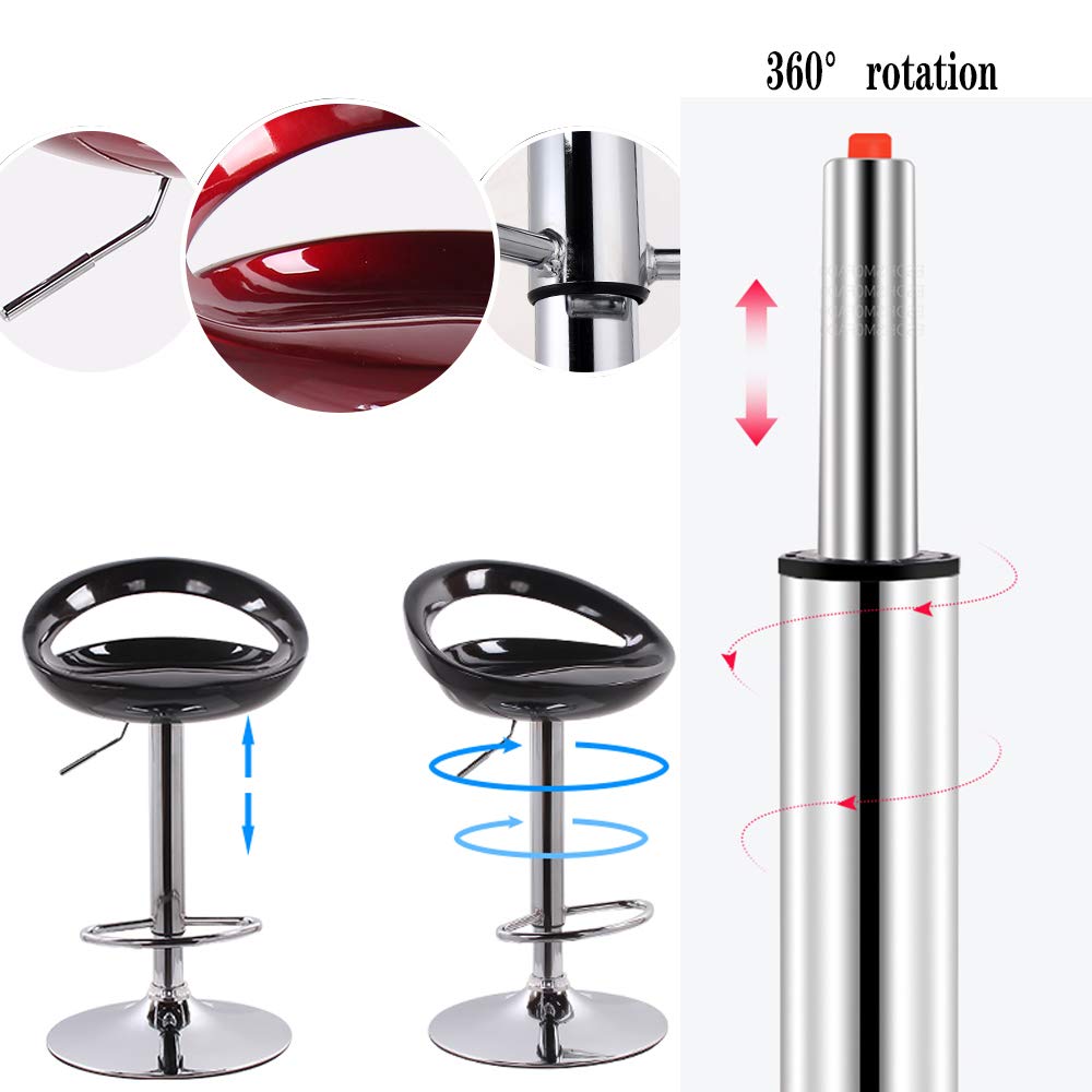 Modern Swivel Bar Stool - Heavy Duty Adjustable Bar Chair with Metal Base & Plastic Seat - Commercial Kitchen Bar Stools for Restaurants, Cafes & Home Bars