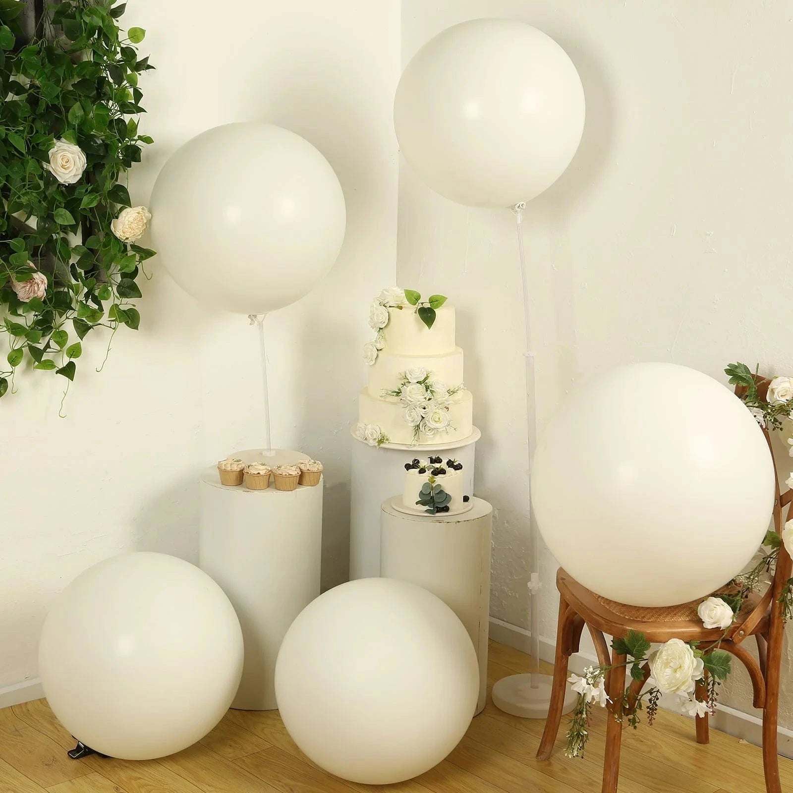 5 Pack Shiny Pearl Biodegradable Party Balloons - Eco-Friendly Wedding, Birthday & Baby Shower Decorations for Sustainable Celebrations