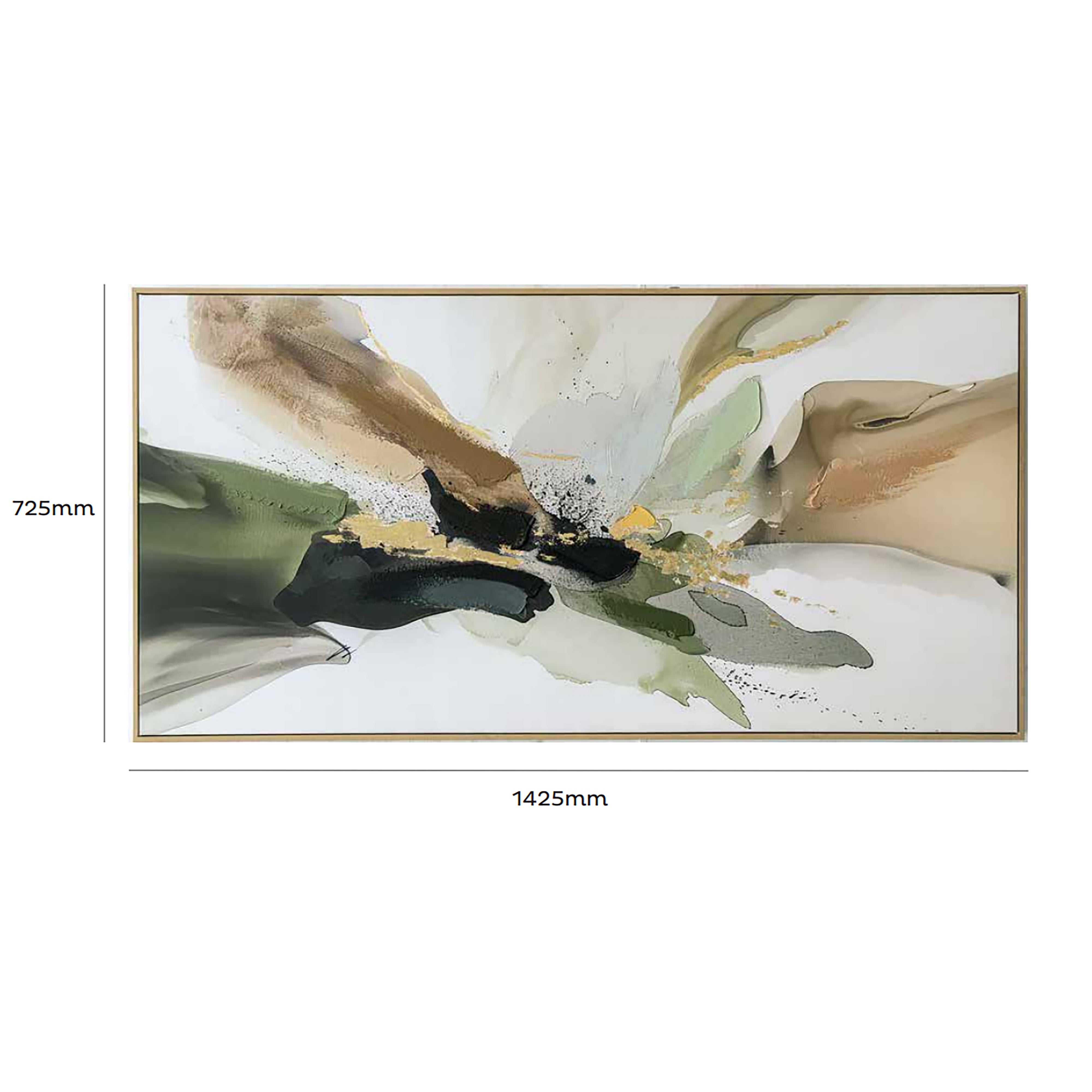 Urban Style Abstract Green Brushstroke Embellished Canvas Wall Art - Perfect for Living Room, Bedroom & Office Decor