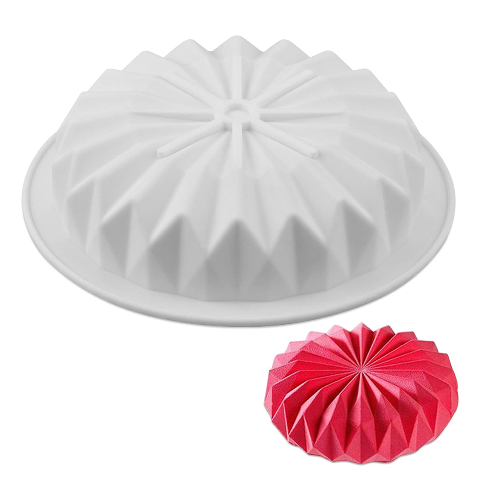 Non-Stick 19.5cm Silicone Round Cake Pan - Perfect for Baking Birthday Cakes, Brownies, Pastries, Bread, Pies & Chiffon Cakes | Flower Design Bakeware for Home Bakers & Party Desserts