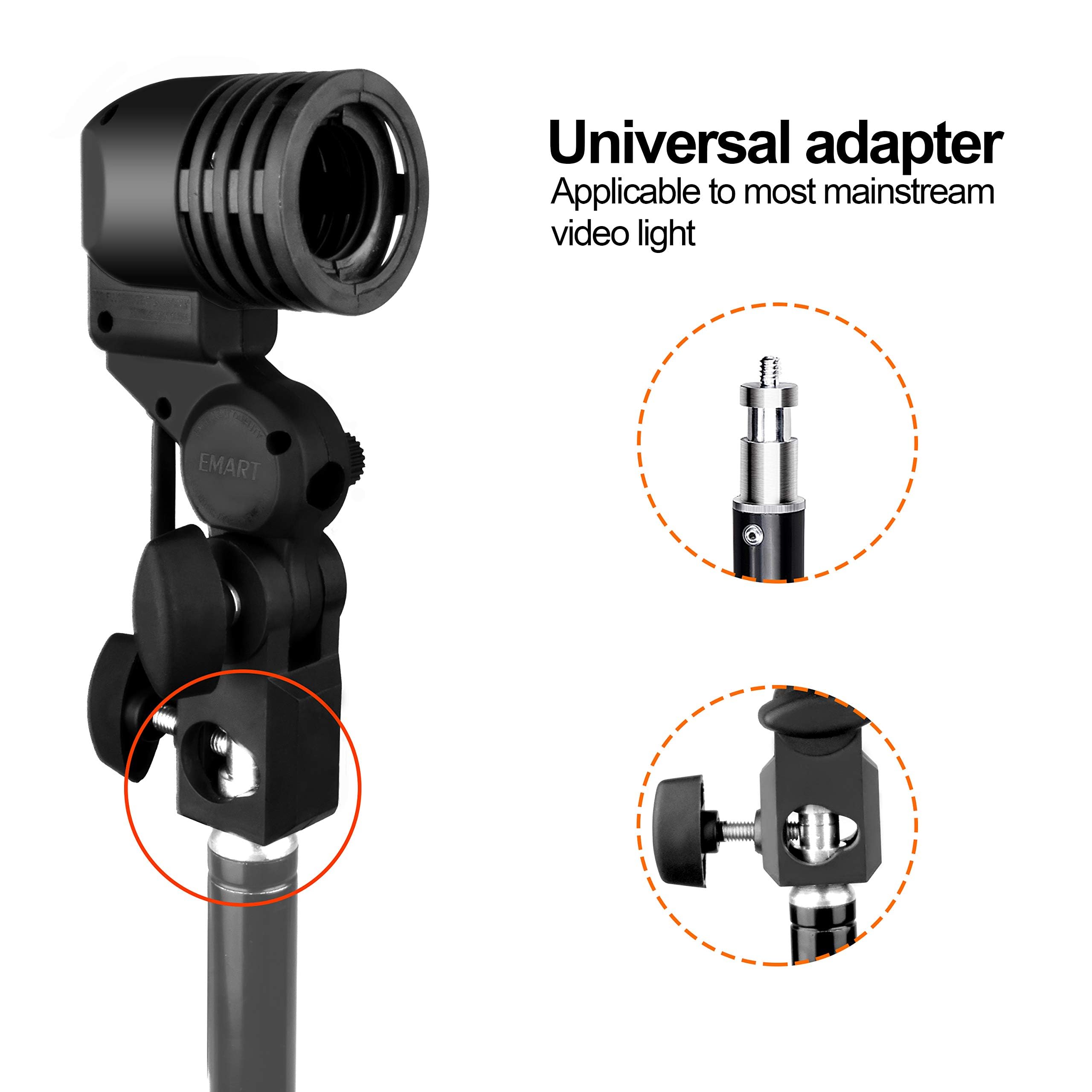 EMART Light Bulb Stand - 2 Pack E26/E27 AC Socket with Umbrella Holder for Photography Lighting, Video Studio Equipment - Perfect for Product Shoots, YouTube Videos & Home Studio Lighting