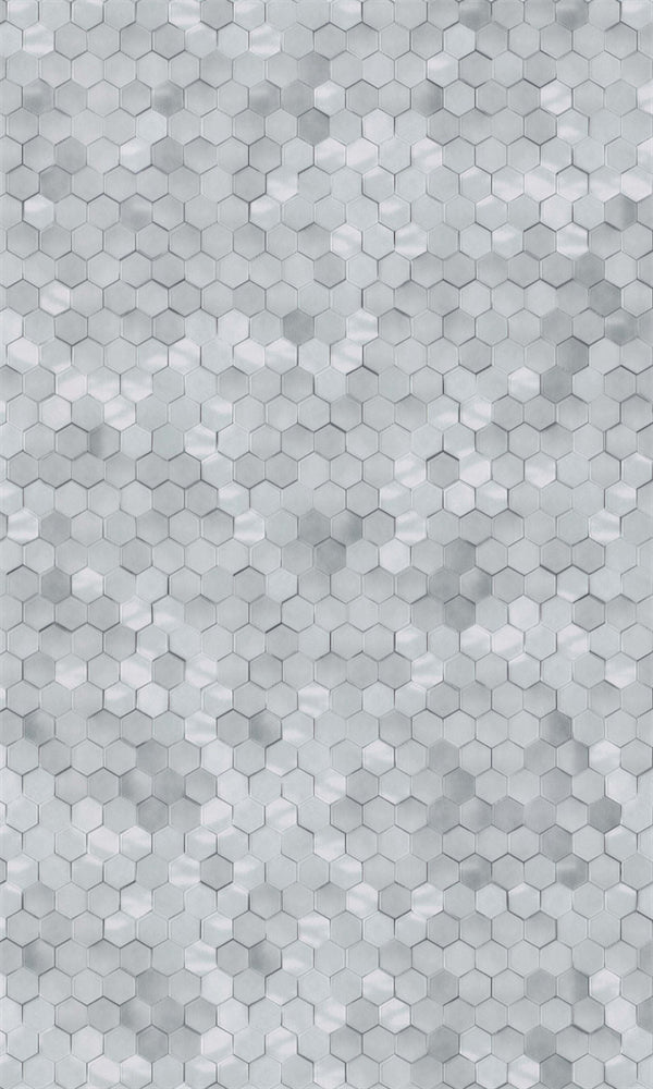 Cool Grey Shimmering Hexagon Peel and Stick Wallpaper - Modern Geometric Self-Adhesive Removable Wallpaper for Bedroom, Living Room, Nursery - Waterproof & Easy to Install