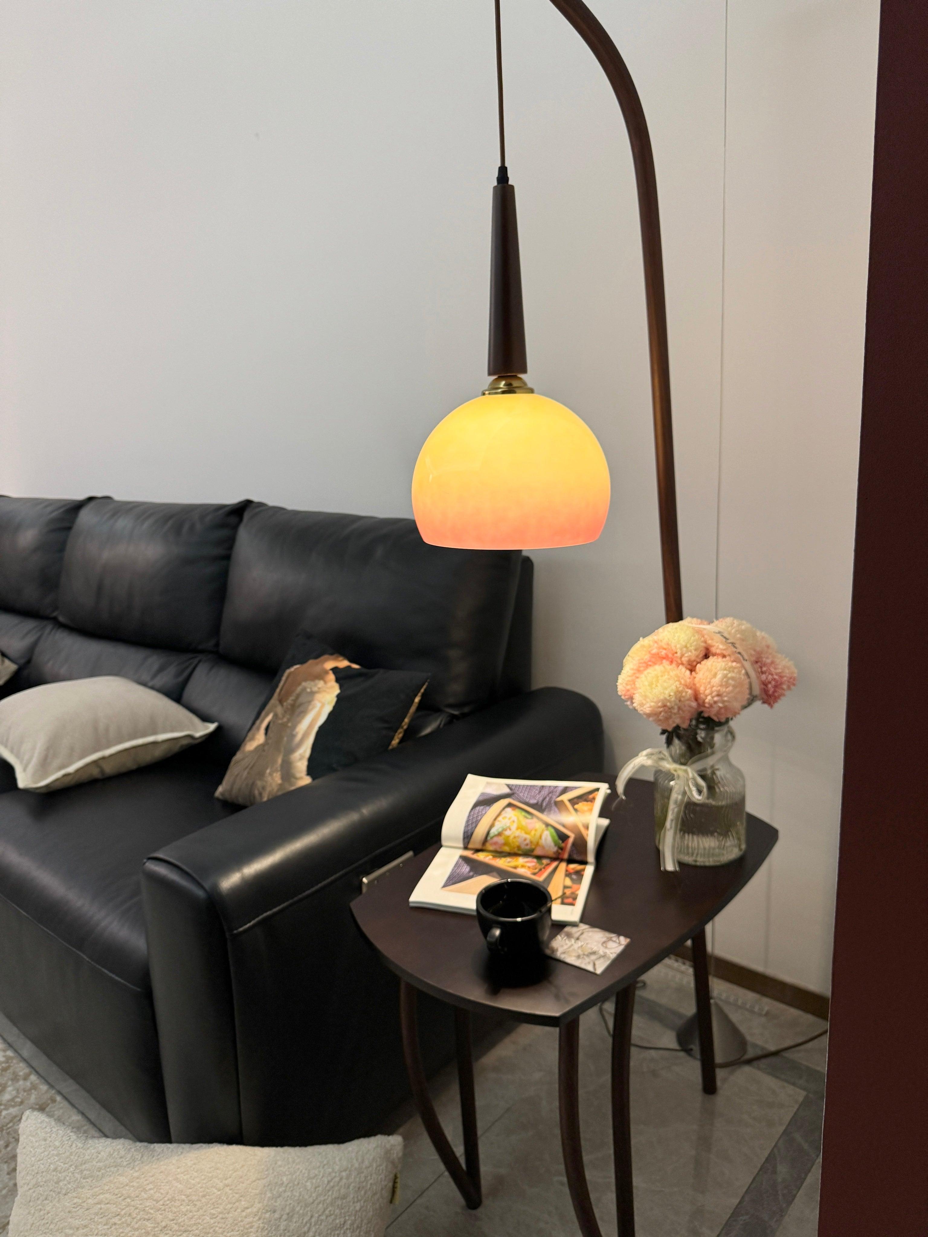 Modern Cantilever Wood Accent Floor Lamp - Adjustable Reading Light for Living Room, Bedroom & Office - Warm Ambient Lighting for Home Decor